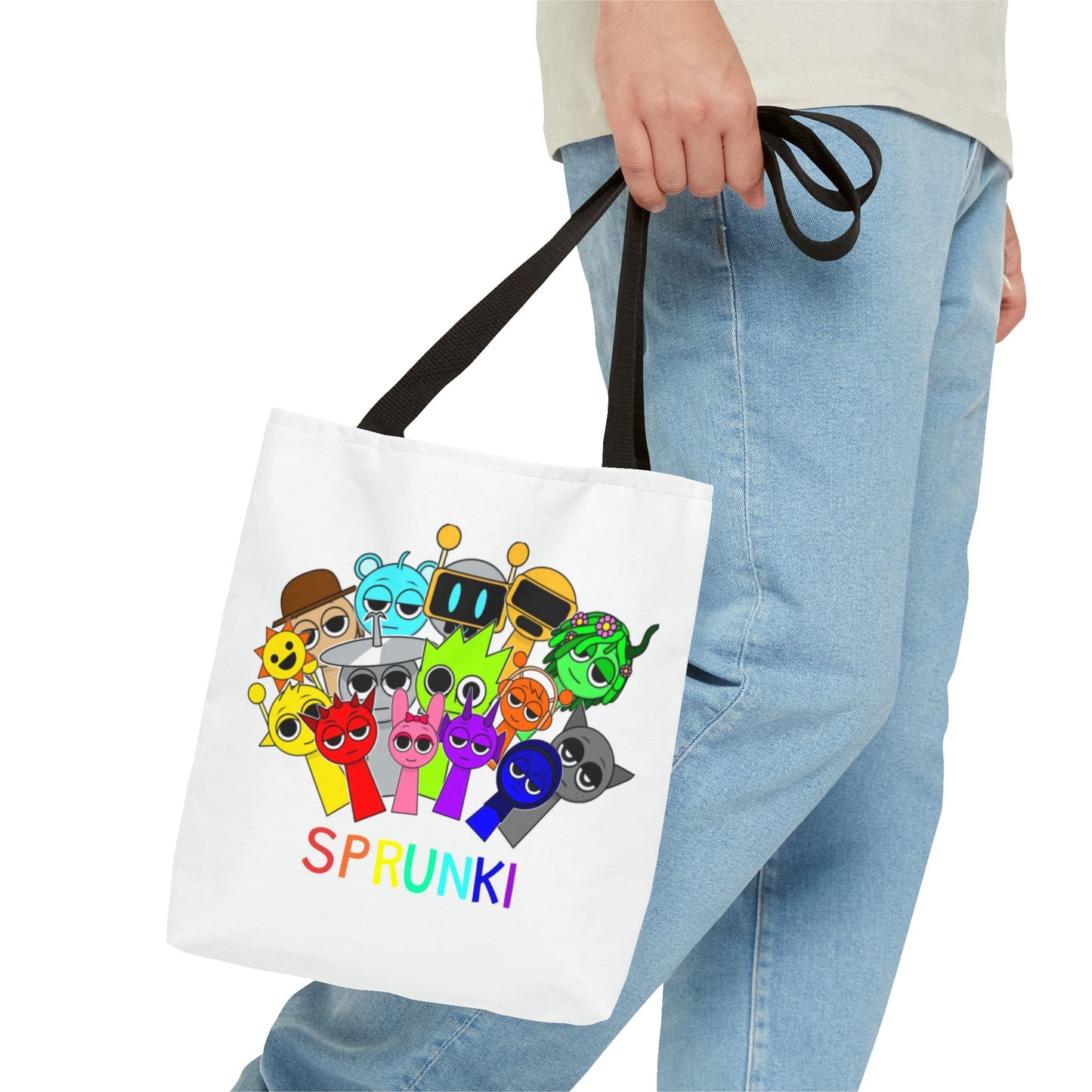 Fun Character Tote Bag – Sprunki Design, Cute Shopping Bag, Colorful Art Tote, Gift for Kids, Cartoon Lovers