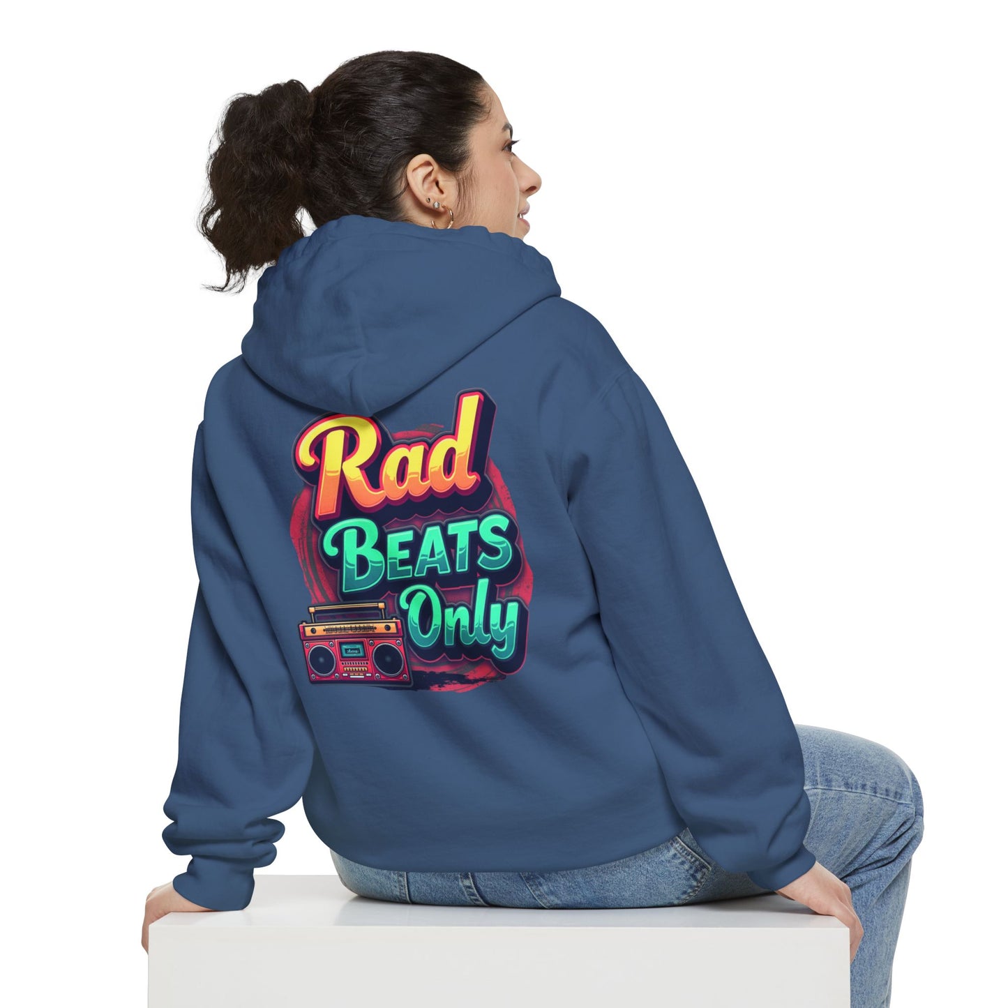 Rad Beats Unisex Hoodie, Music Lover Gift, Fun Retro Apparel, Unique Streetwear, Perfect for Casual Outfits