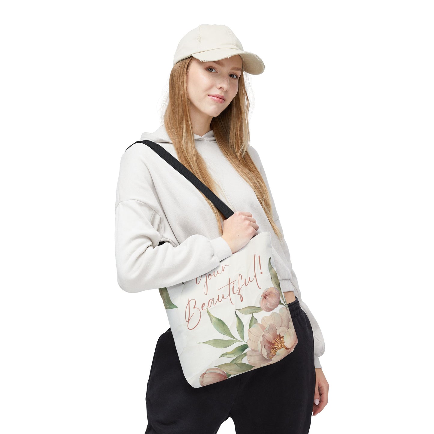 Your Beautiful Floral Tote Bag, Inspirational Tote, Eco-Friendly Tote, Gift for Mom, Fashionable Grocery Bag