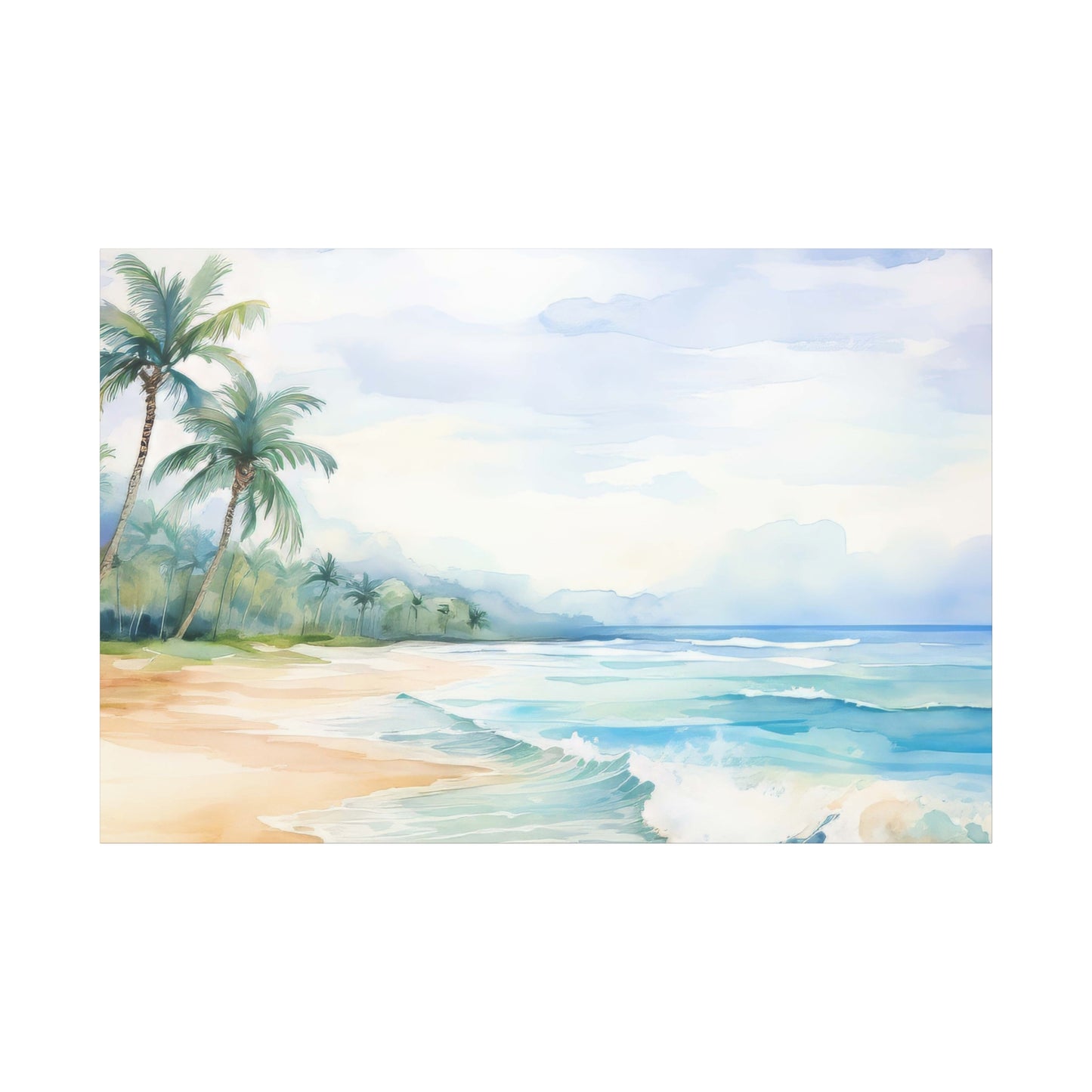 Beach Vibes Wall Art, Coastal Canvas Print, Tropical Decor, Ocean Scene Artwork, Home Decor, Gift for Beach Lovers, Summer Wall Art