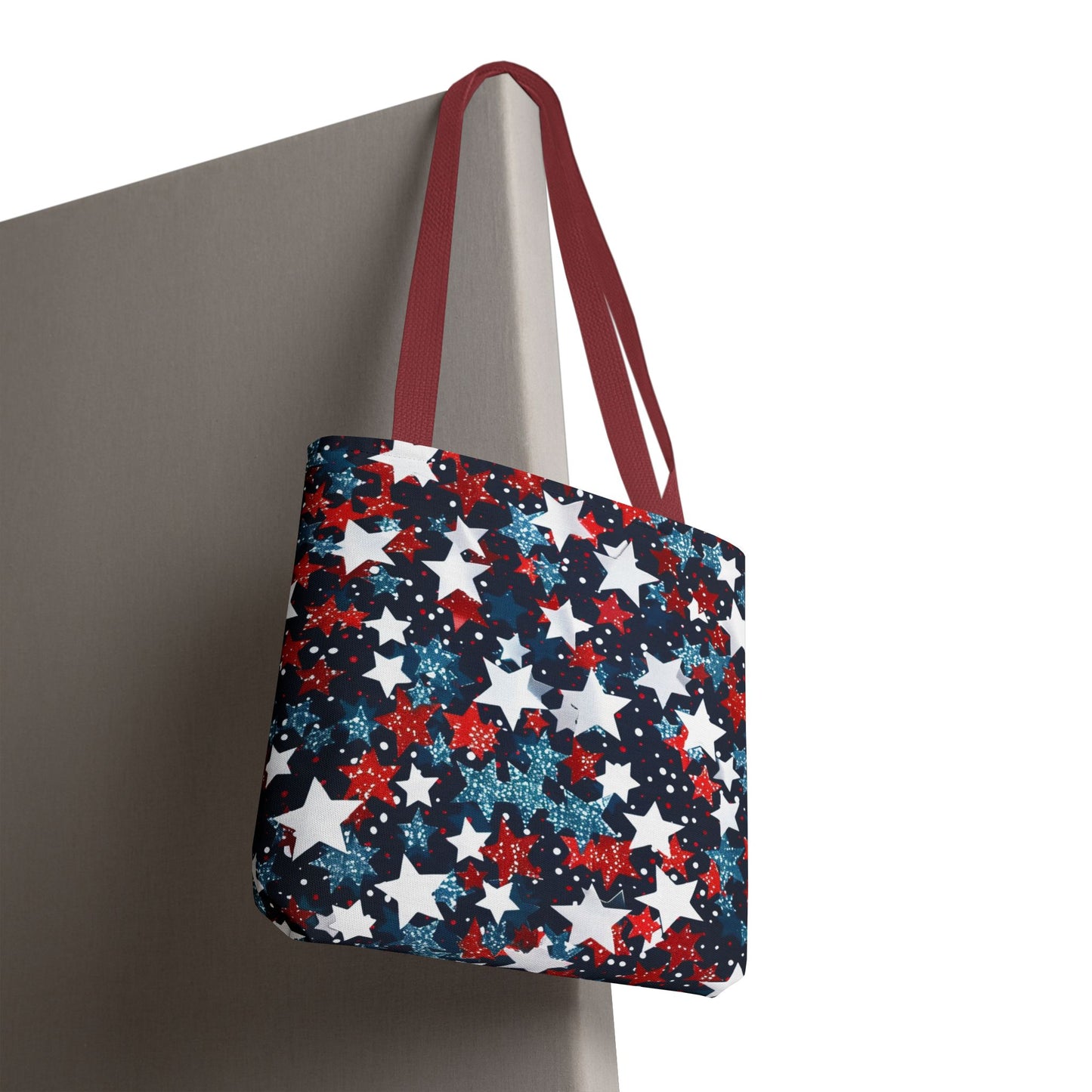 Patriotic Stars Tote Bag, Stylish Grocery Bag, Beach Tote, Gift for Her, USA Flag, Summer Accessory