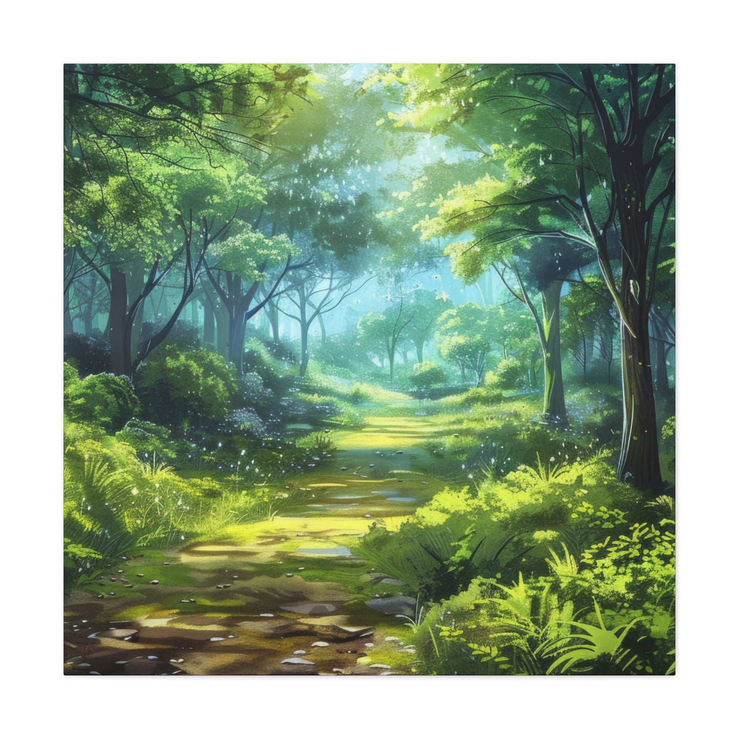 Serene Forest Canvas Print, Nature Wall Art, Home Decor, Gift for Nature Lovers, Eco-Friendly Artwork, Meditation Decoration