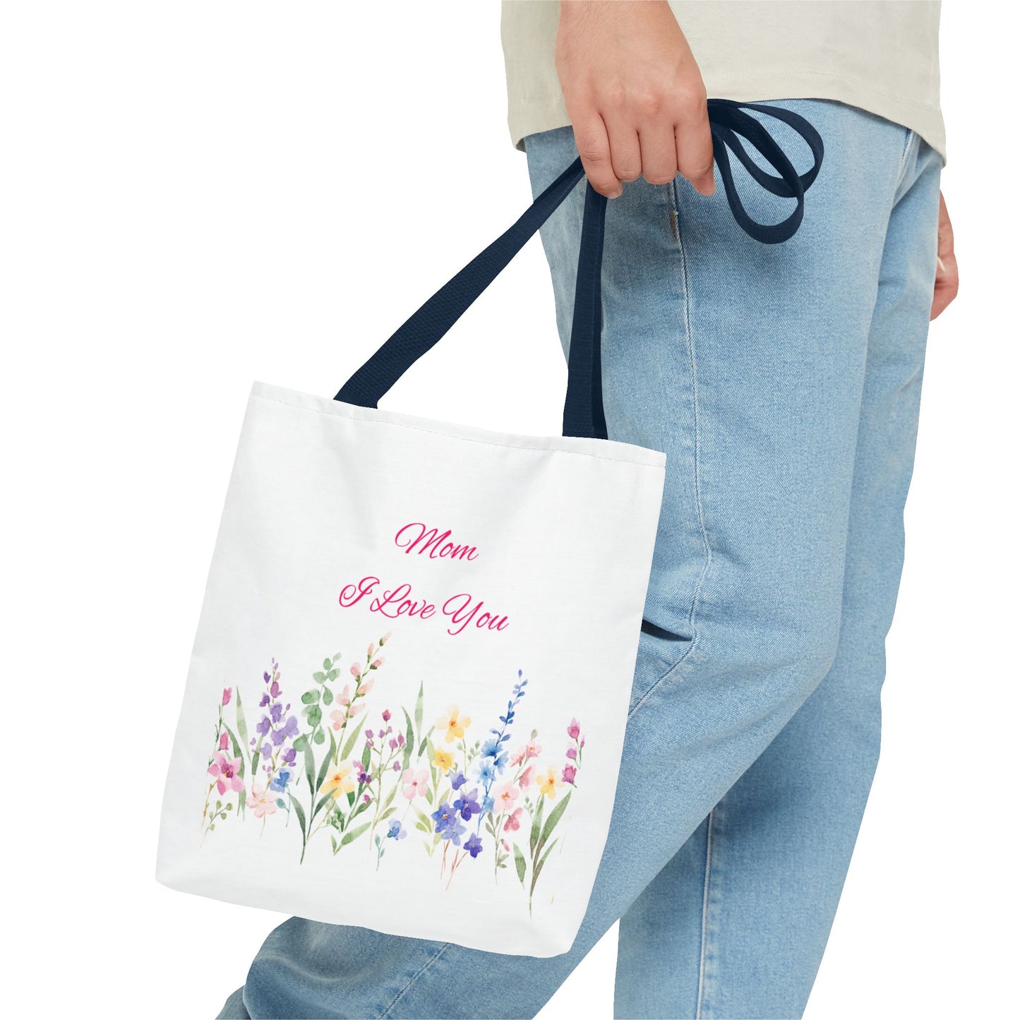 Floral Tote Bag for Moms, Mother's Day Gift, Reusable Shopping Bag, Elegant Floral Design, Eco-Friendly Mom Purse, Daily Use Bag