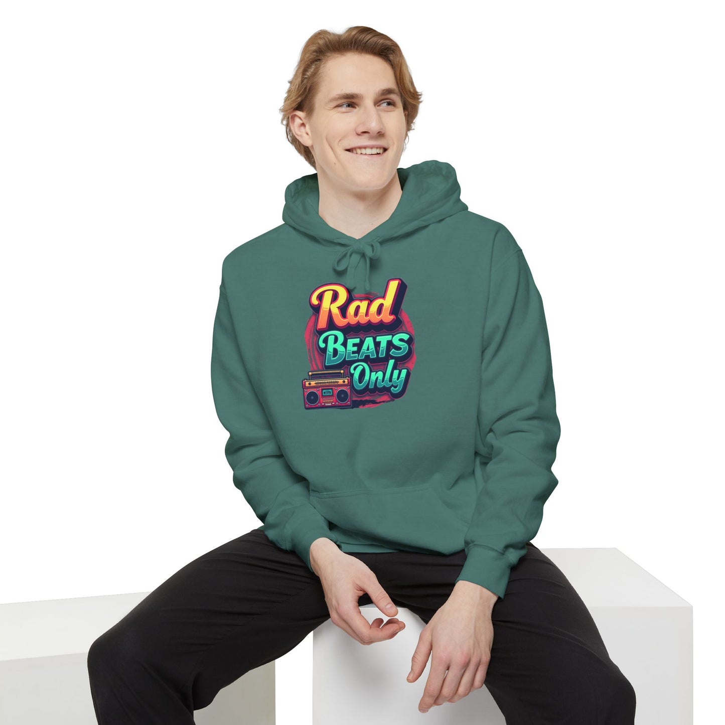 Rad Beats Unisex Hoodie, Music Lover Gift, Fun Retro Apparel, Unique Streetwear, Perfect for Casual Outfits