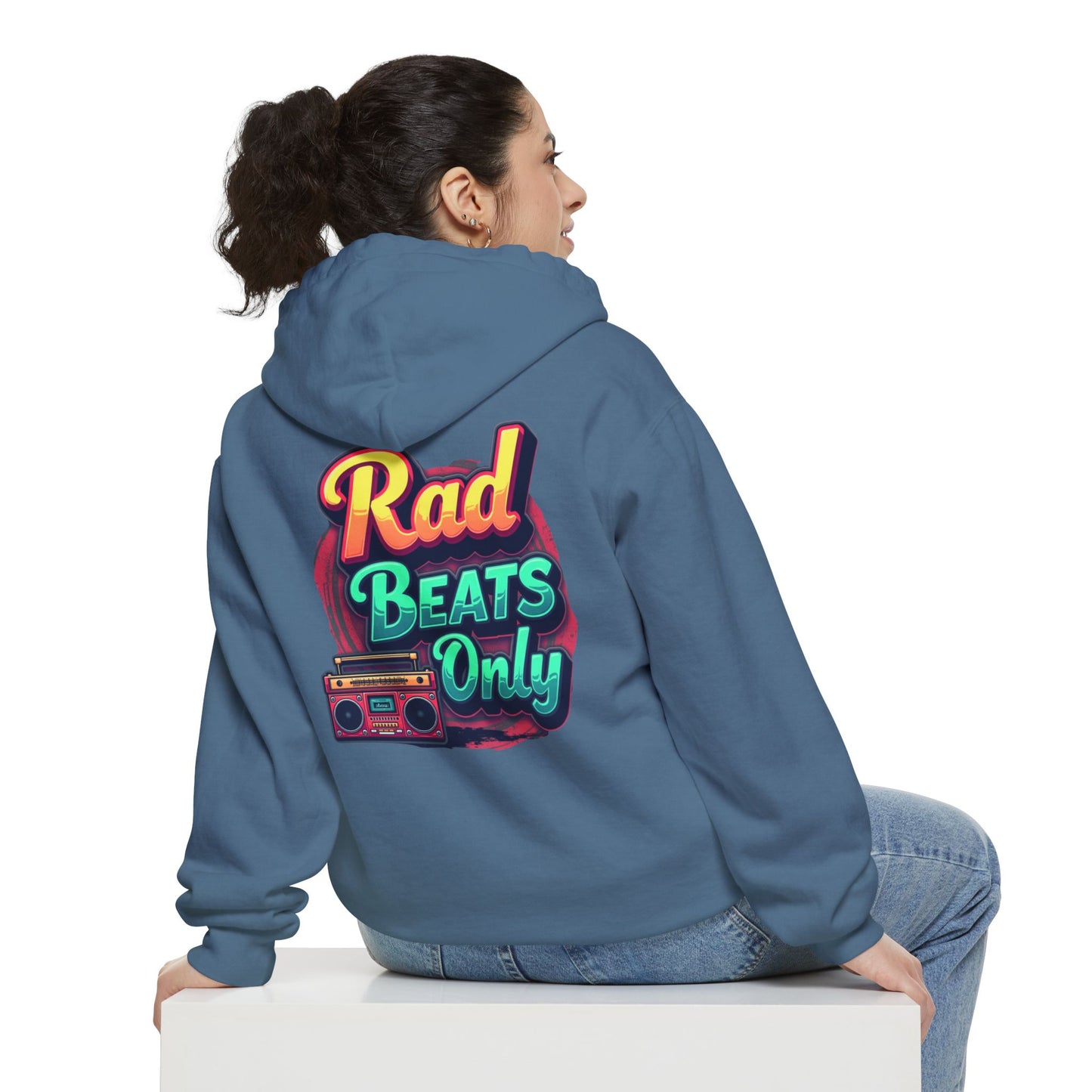 Rad Beats Unisex Hoodie, Music Lover Gift, Fun Retro Apparel, Unique Streetwear, Perfect for Casual Outfits