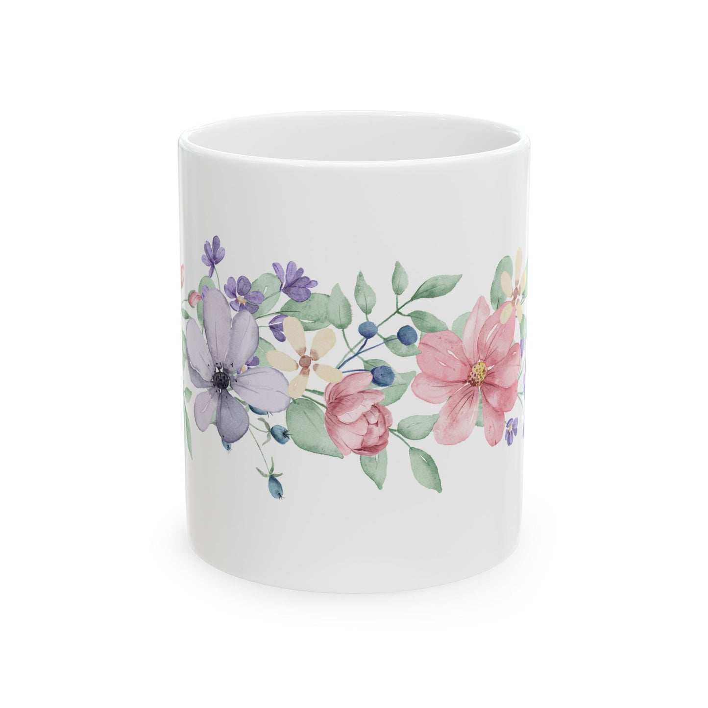 Floral Ceramic Mug - Botanical Coffee Cup, Flower Tea Mug, Gift for Her, Spring Decor, Mother's Day Present