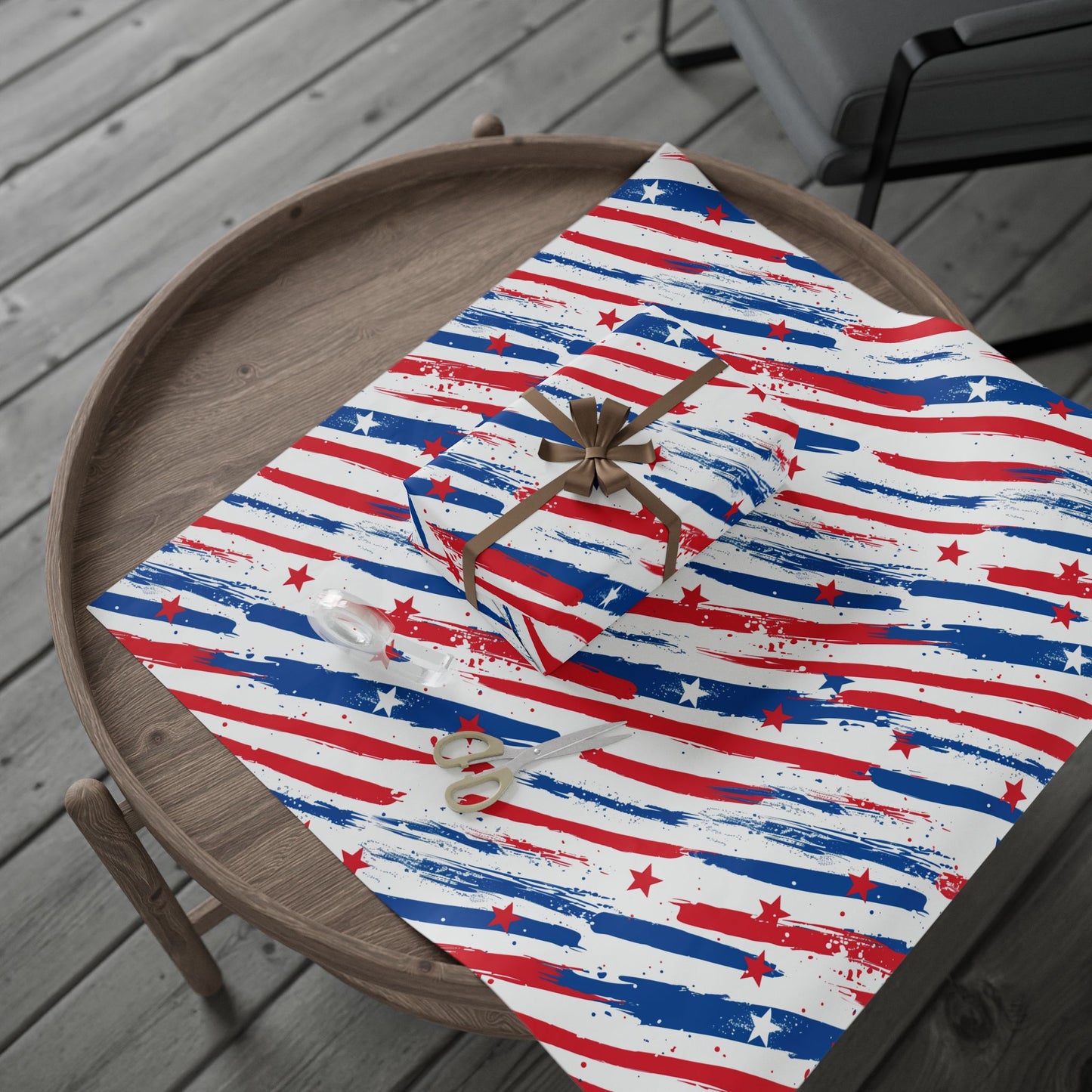 Patriotic Wrapping Paper - Celebratory Gift Wrap for Independence Day, Memorial Day, Veterans Day, Party Supplies, USA Decor