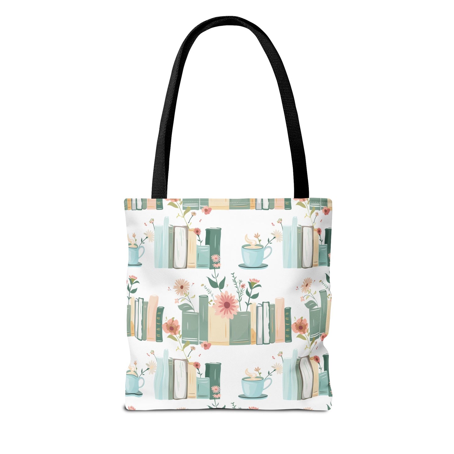 Book Lovers Floral Tote Bag, Eco-Friendly Shopping Bag, Library Tote, Gift for Readers, Canvas Handbag, Botanical Design