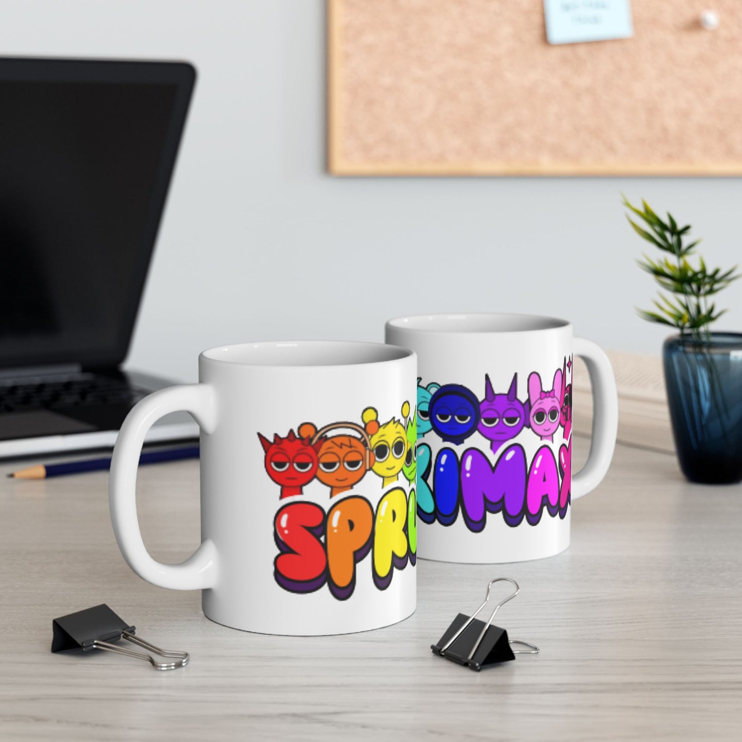 Fun Colorful Sprunki Ceramic Coffee Mug - Perfect Gift for Kids and Gamers