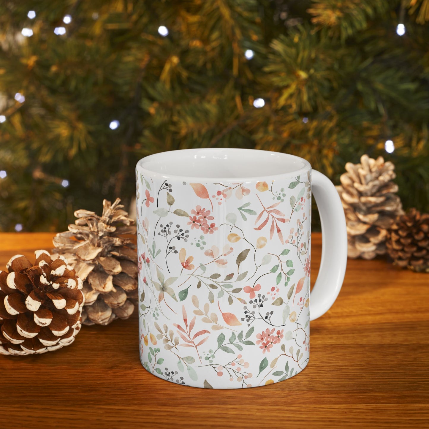 Floral Ceramic Mug - Cozy Coffee Cup, Tea Lover Gift, Home Decor, Housewarming Present, Nature Inspired Drinkware