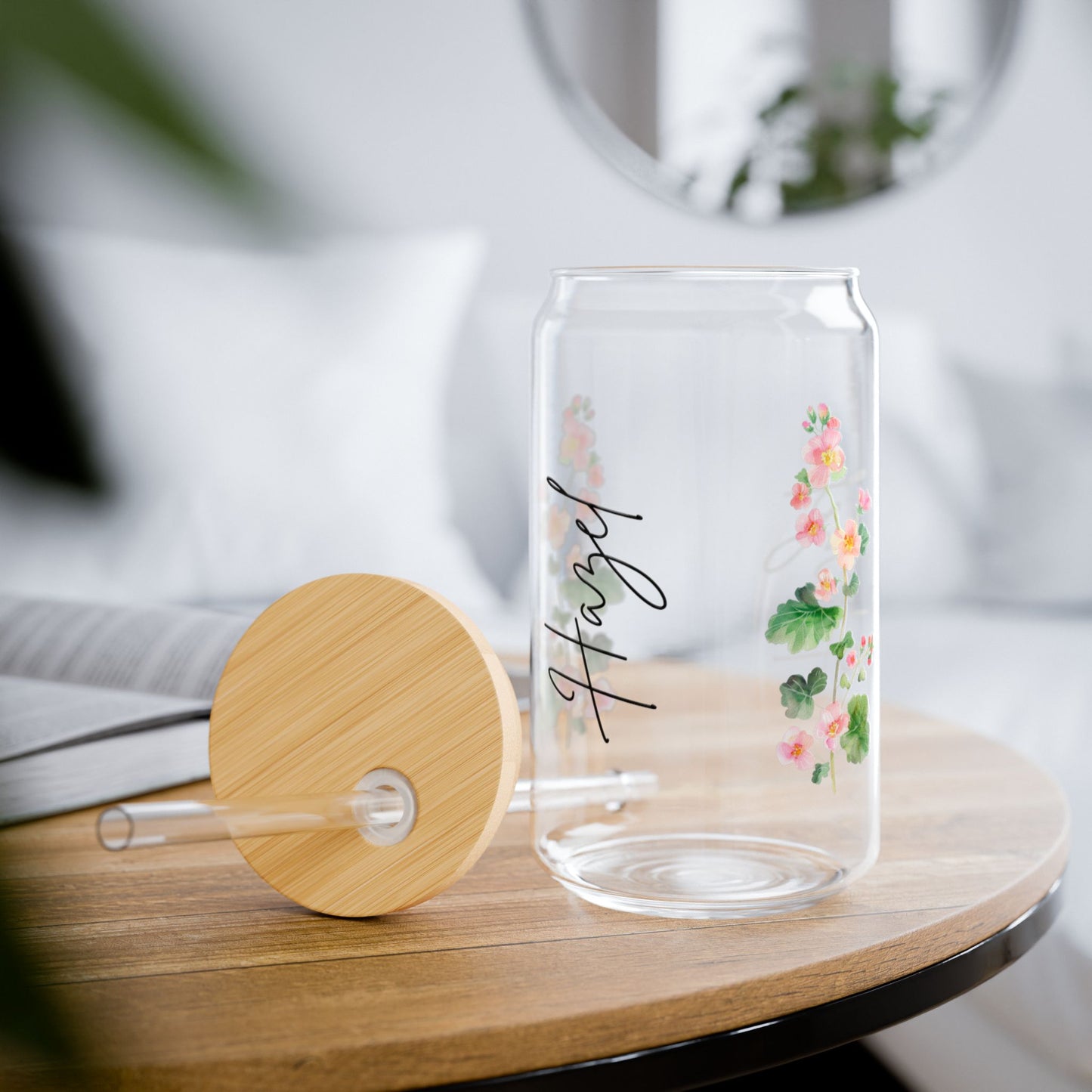 Floral Insulated Sipper Glass, Eco-Friendly Drinkware, Gift for Her, Summer Essentials, Stylish Water Bottle, Trending Home Decor