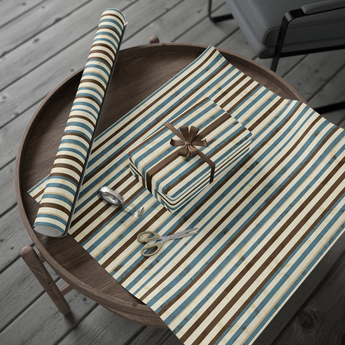 Elegant Striped Wrapping Paper, Gift Wrap for Birthdays, Holidays, Special Occasions, Eco-Friendly Gift Packaging