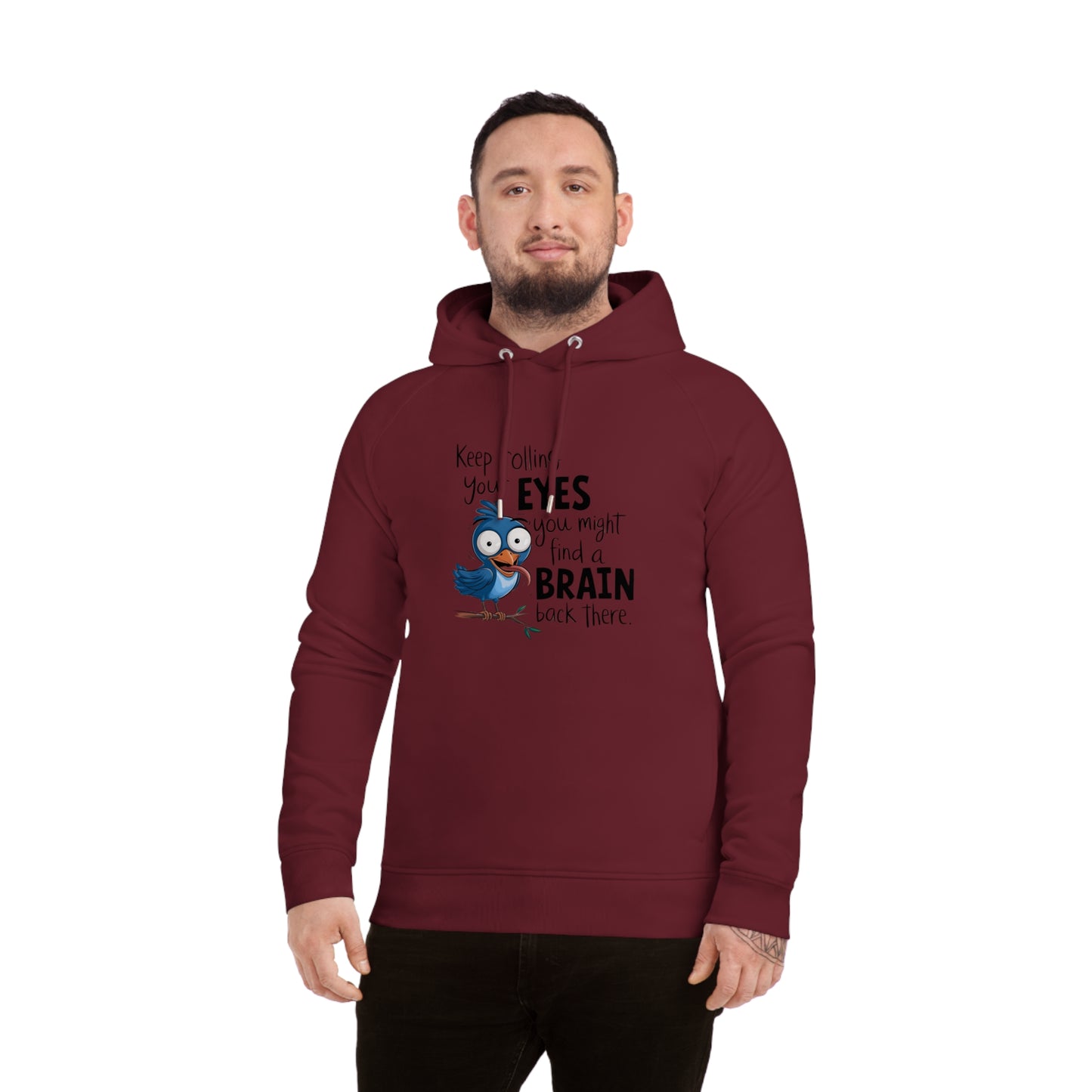 Funny Owl Hooded Sweatshirt, Keep Rolling Your Eyes Hoodie, Cute Animal Hoodie, Gift for Bird Lovers, Cozy Humor Clothing