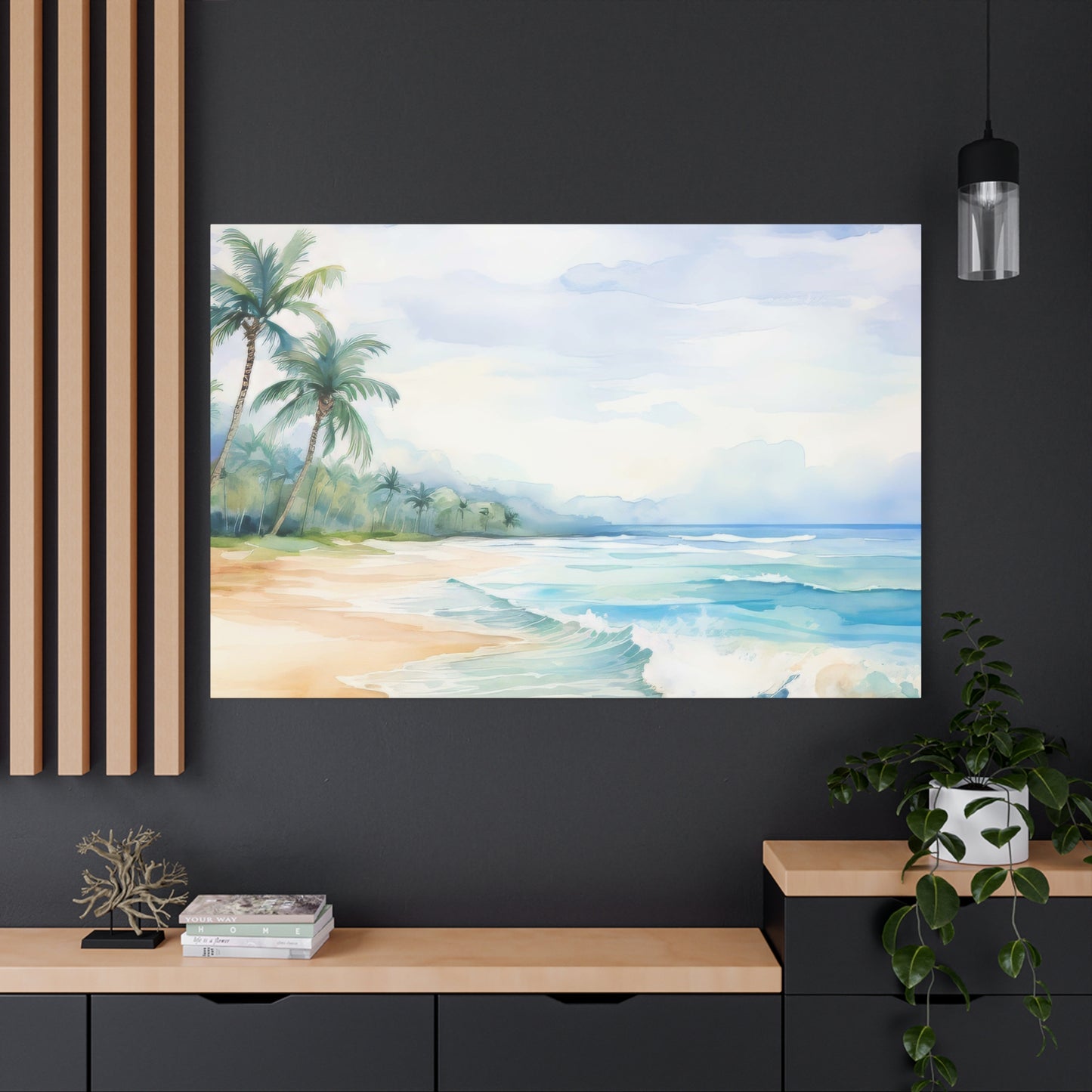 Beach Vibes Wall Art, Coastal Canvas Print, Tropical Decor, Ocean Scene Artwork, Home Decor, Gift for Beach Lovers, Summer Wall Art