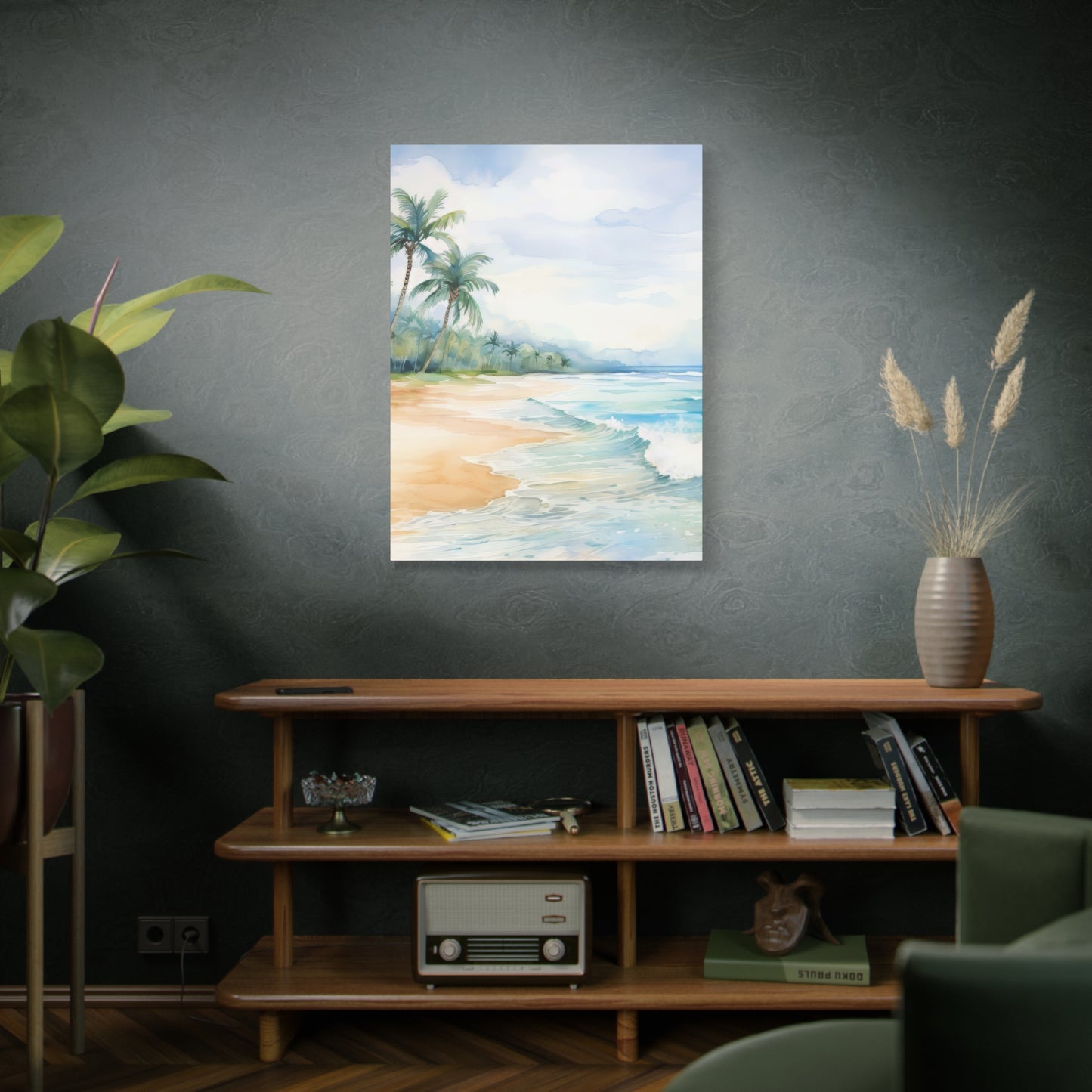 Beach Vibes Wall Art, Coastal Canvas Print, Tropical Decor, Ocean Scene Artwork, Home Decor, Gift for Beach Lovers, Summer Wall Art