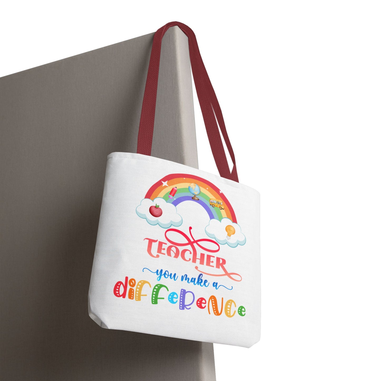 Teacher Appreciation Tote Bag, Inspirational Gift for Educators, Rainbow Design, School Bag, End of Year Present, Birthday Gift