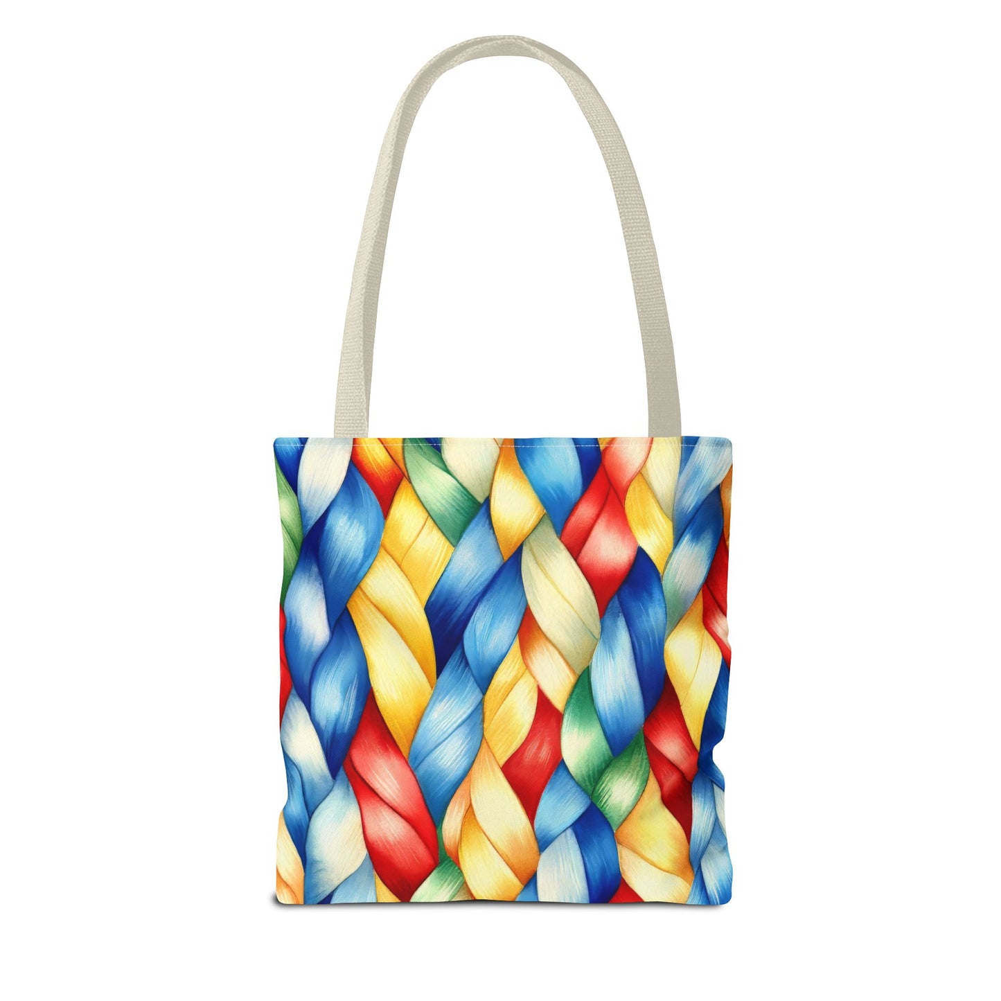 Colorful Woven Tote Bag - Vibrant Art Print, Eco-Friendly Carry-All, Shopping Bag, Beach Bag, Gift for Friends