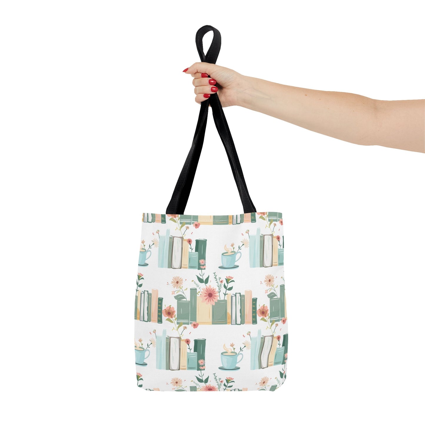 Book Lovers Floral Tote Bag, Eco-Friendly Shopping Bag, Library Tote, Gift for Readers, Canvas Handbag, Botanical Design