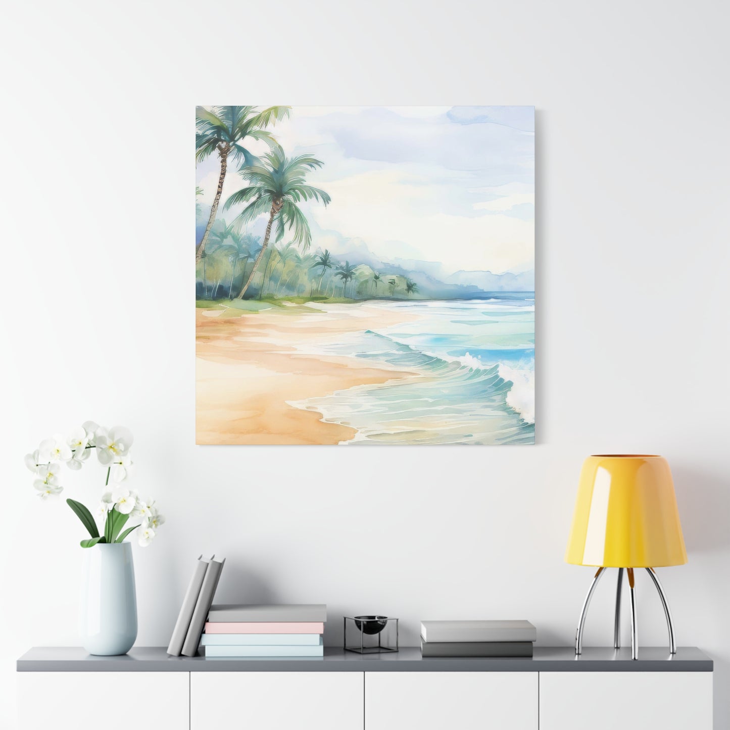 Beach Vibes Wall Art, Coastal Canvas Print, Tropical Decor, Ocean Scene Artwork, Home Decor, Gift for Beach Lovers, Summer Wall Art