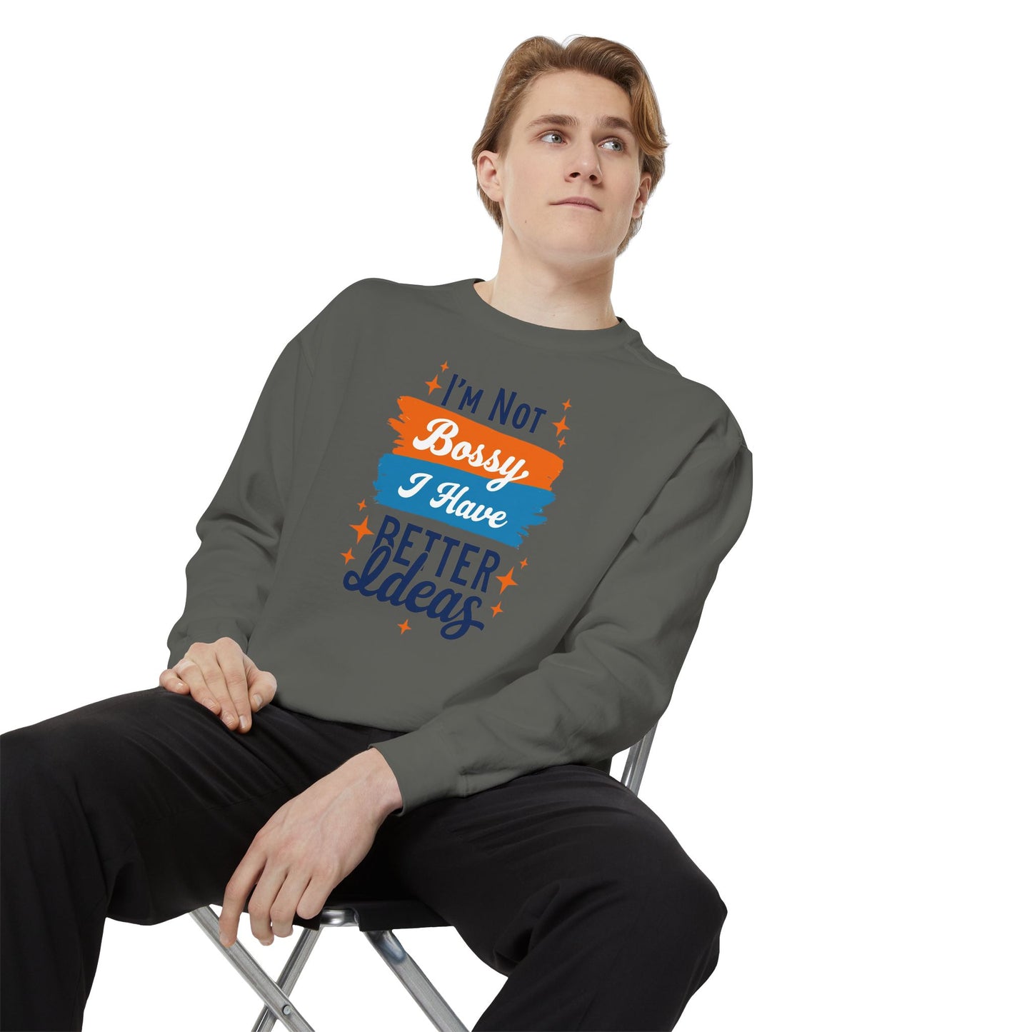Bossy Ideas Unisex Sweatshirt - Cozy Gift for Friends, Funny Casual Wear, Unique Birthday Present, Relaxed Fit, Cool Motivational Apparel