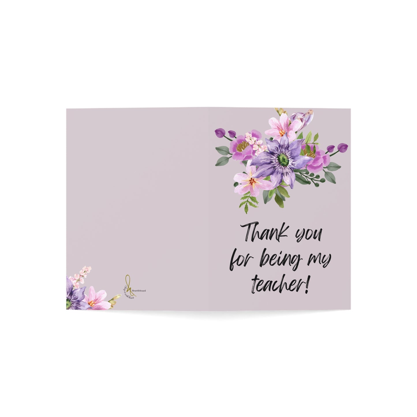 Floral Teacher Appreciation Greeting Cards | Thank You Cards for Teachers | Thank You Notes | Birthday Cards | Set of 1-50