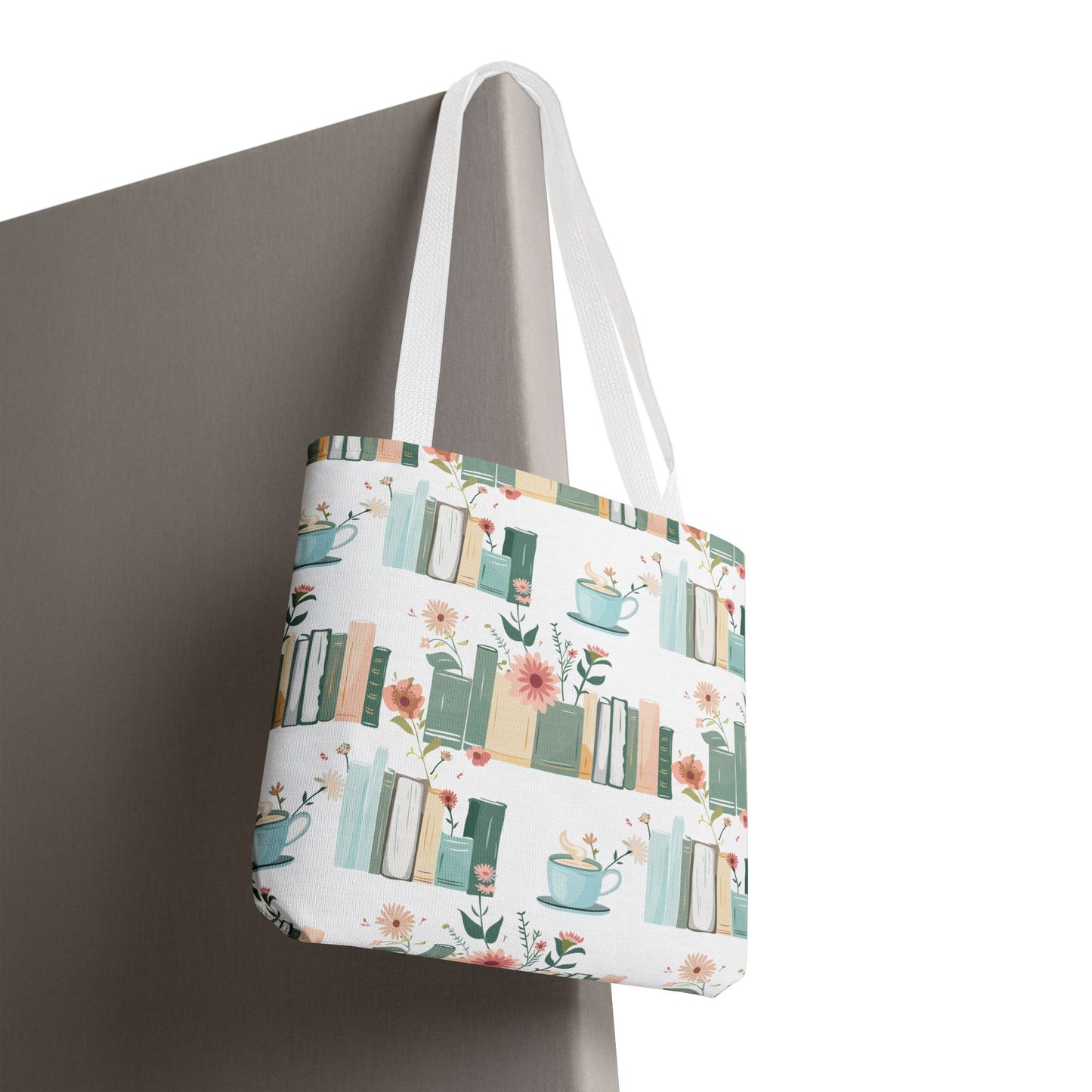 Book Lovers Floral Tote Bag, Eco-Friendly Shopping Bag, Library Tote, Gift for Readers, Canvas Handbag, Botanical Design
