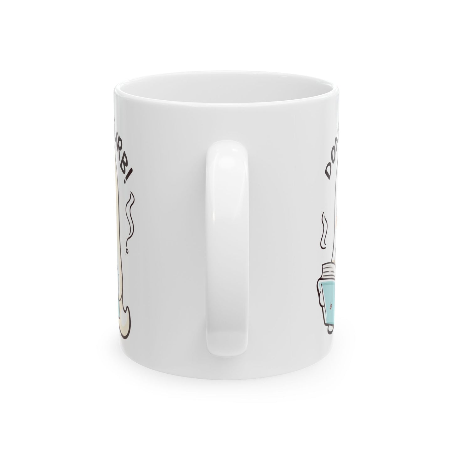 Cute Ghost Reading Ceramic Mug - Don't Disturb! Perfect Gift for Book Lovers, Coffee Lovers, Halloween, Cozy Vibes, Unique Kitchen Decor