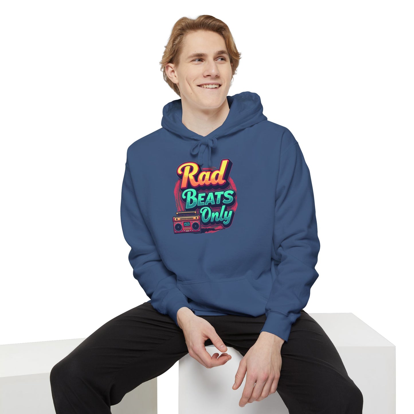 Rad Beats Unisex Hoodie, Music Lover Gift, Fun Retro Apparel, Unique Streetwear, Perfect for Casual Outfits