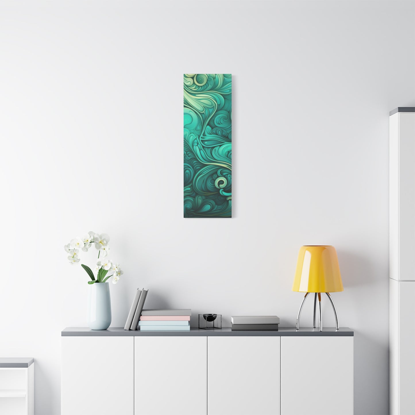 Artistic Stretched Canvas Wall Art, Modern Home Décor, Abstract Swirl Design, Living Room Decoration, Unique Gift for Art Lovers