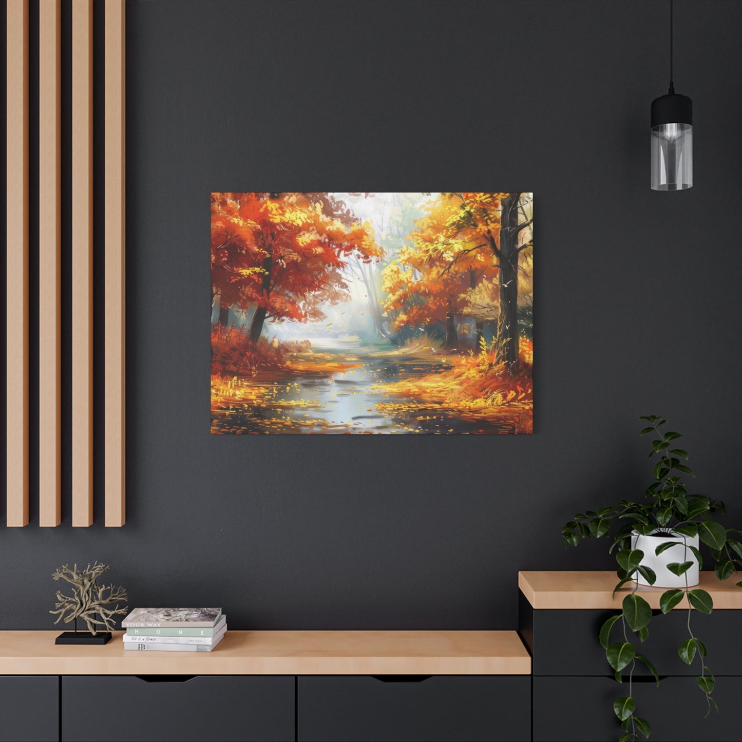 Autumn Serenity Canvas Art, Fall Decor, Nature Wall Art, Seasonal Home Decoration, Cozy Living Room Art