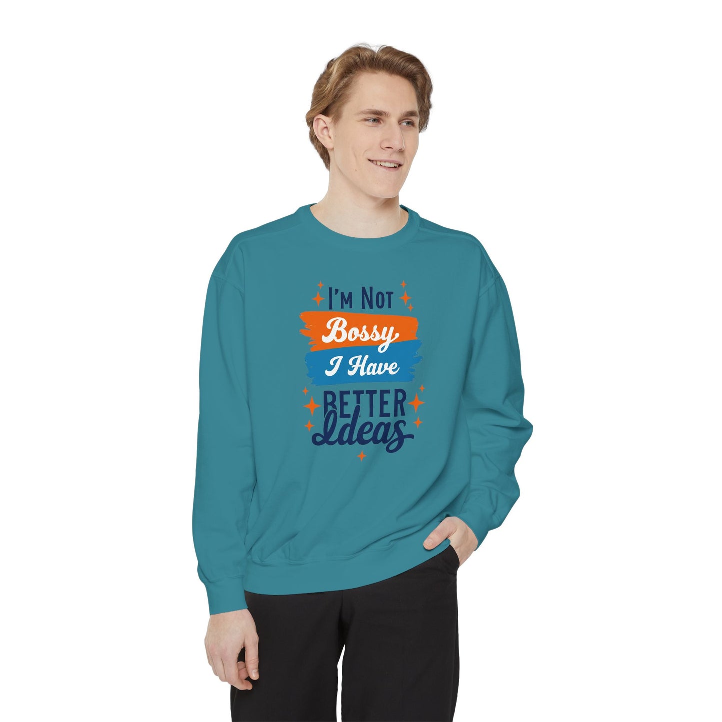 Bossy Ideas Unisex Sweatshirt - Cozy Gift for Friends, Funny Casual Wear, Unique Birthday Present, Relaxed Fit, Cool Motivational Apparel