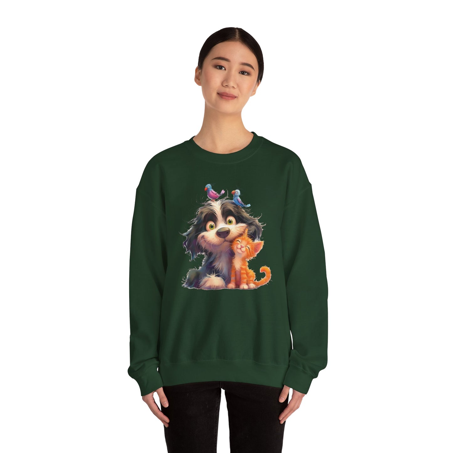 Cozy Pet Lovers Sweatshirt, Cute Animal Crewneck, Gift for Cat Dog Mom, Funny Pet Sweatshirt, Relaxed Fit Unisex Top