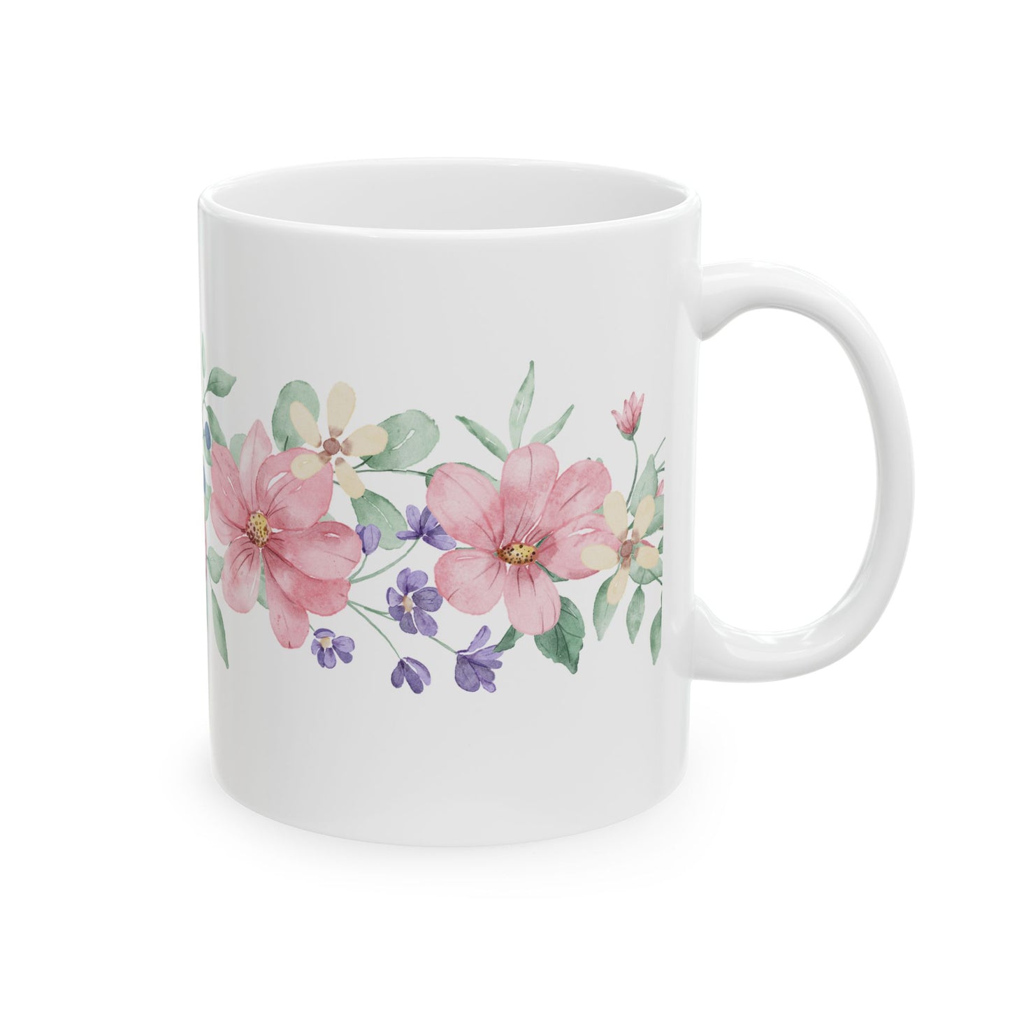 Floral Ceramic Mug - Botanical Coffee Cup, Flower Tea Mug, Gift for Her, Spring Decor, Mother's Day Present