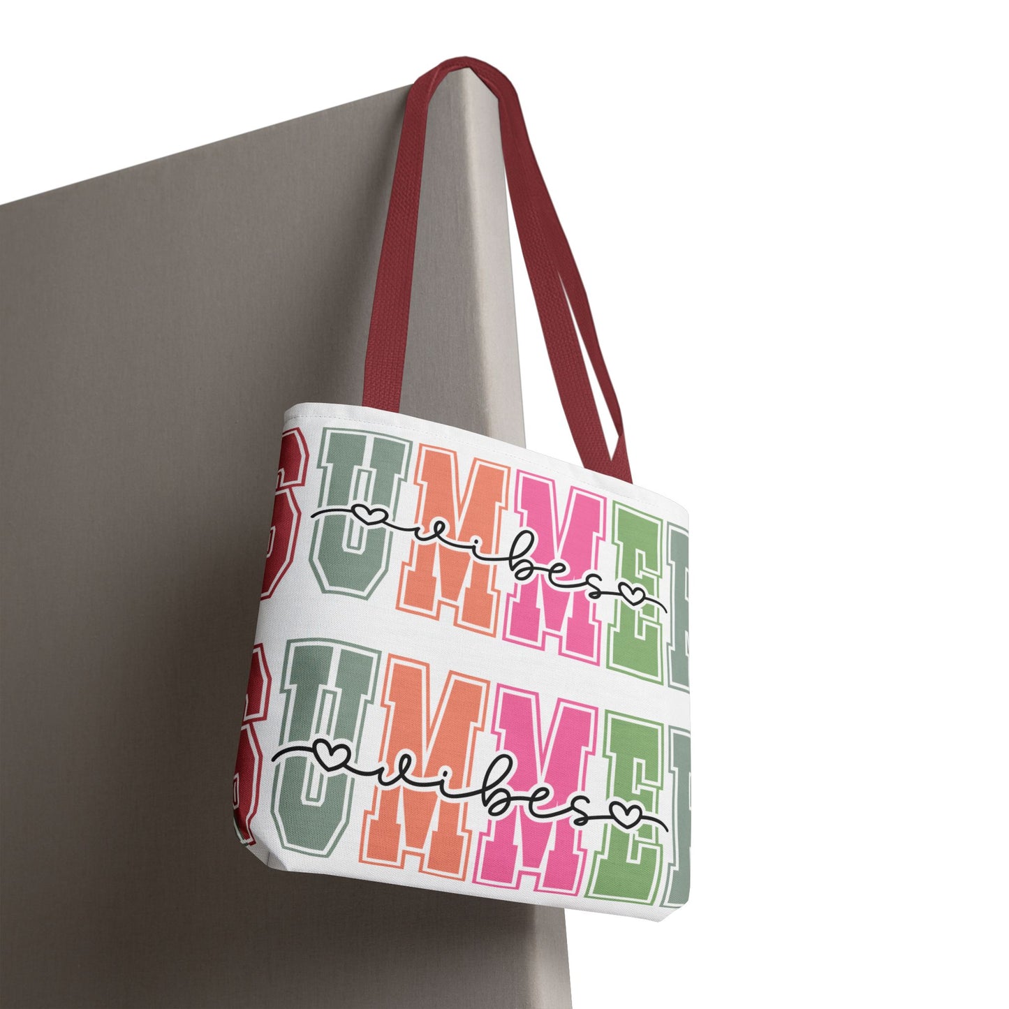 Colorful Summer Vibes Tote Bag, Beach Bag, Shopping Tote, Eco-Friendly Carryall, Vacation Essentials