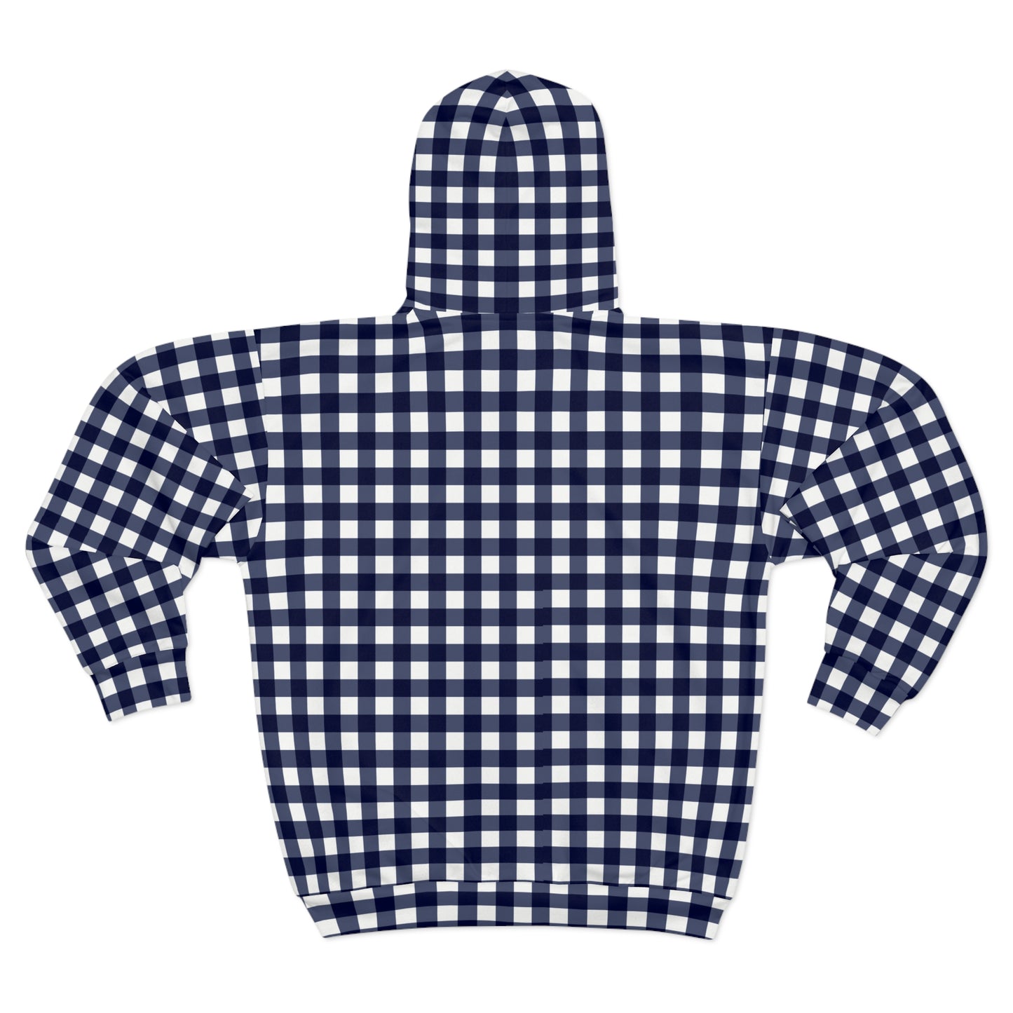 Navy Plaid Unisex Zip Hoodie - Cozy Sweatshirt, Casual Layering, Great for Fall & Winter, Perfect Gift for Friends & Family