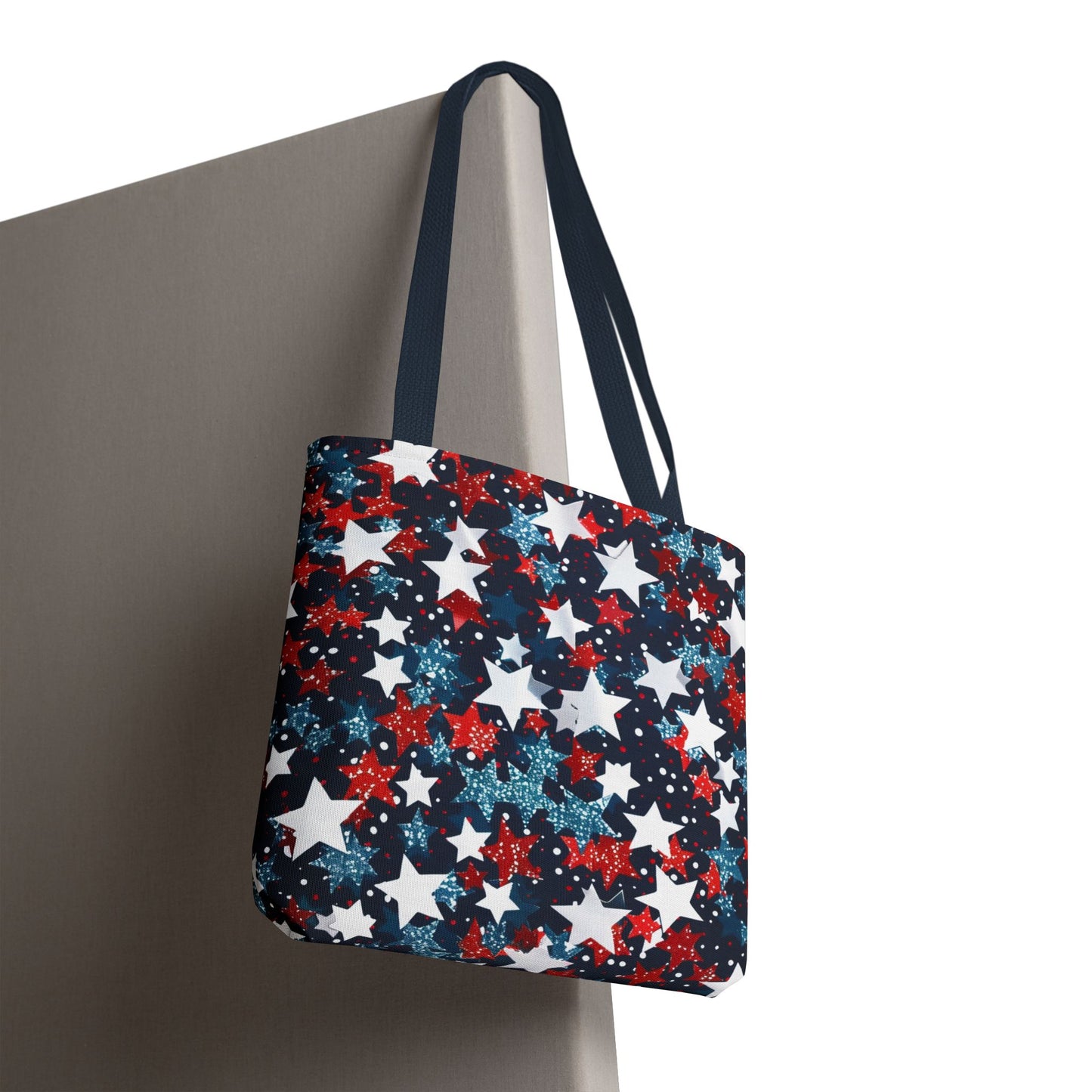 Patriotic Stars Tote Bag, Stylish Grocery Bag, Beach Tote, Gift for Her, USA Flag, Summer Accessory