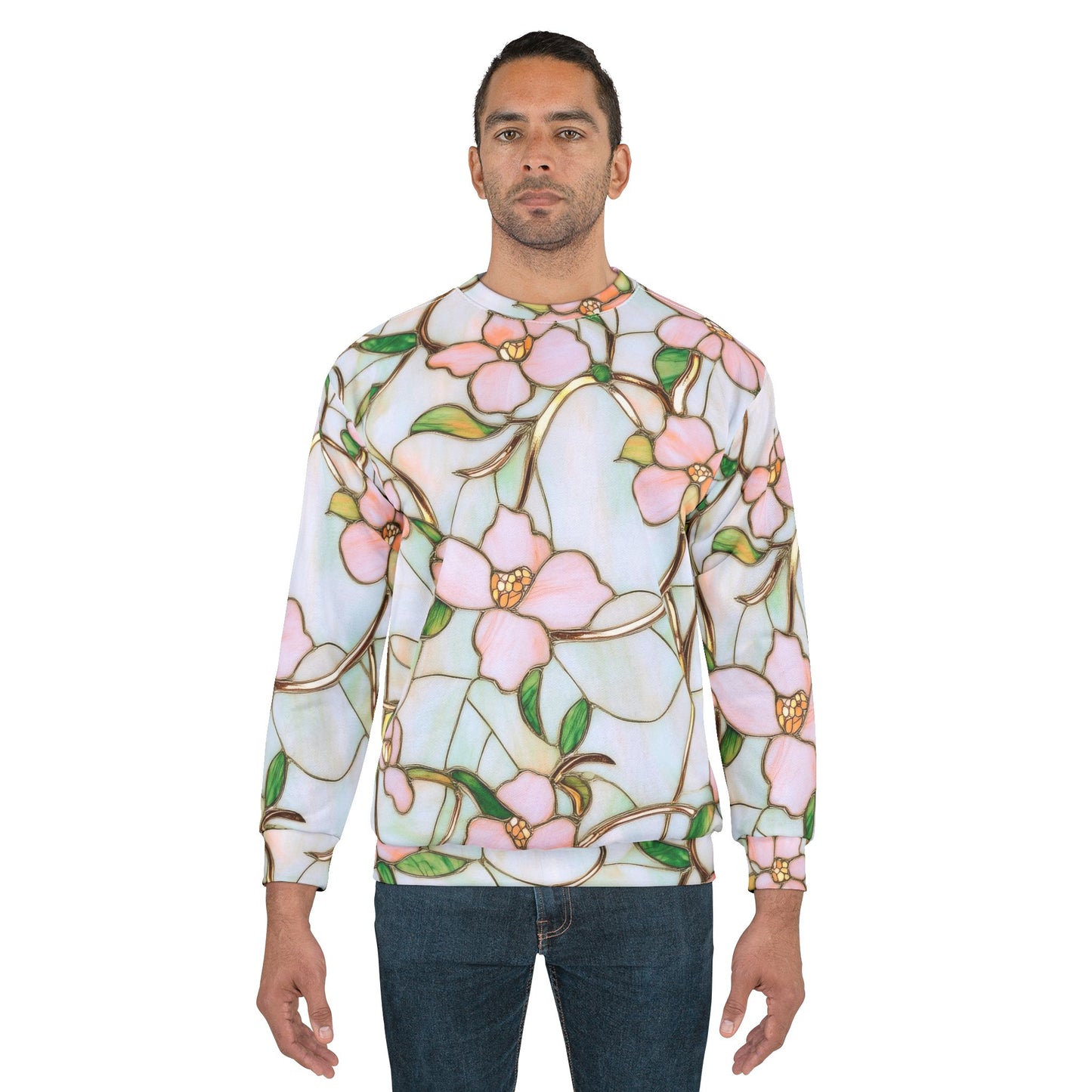 Stylish Floral Unisex Sweatshirt, Cozy Spring Fashion, Gift for Her, Perfect for Everyday Wear, Floral AOP Design