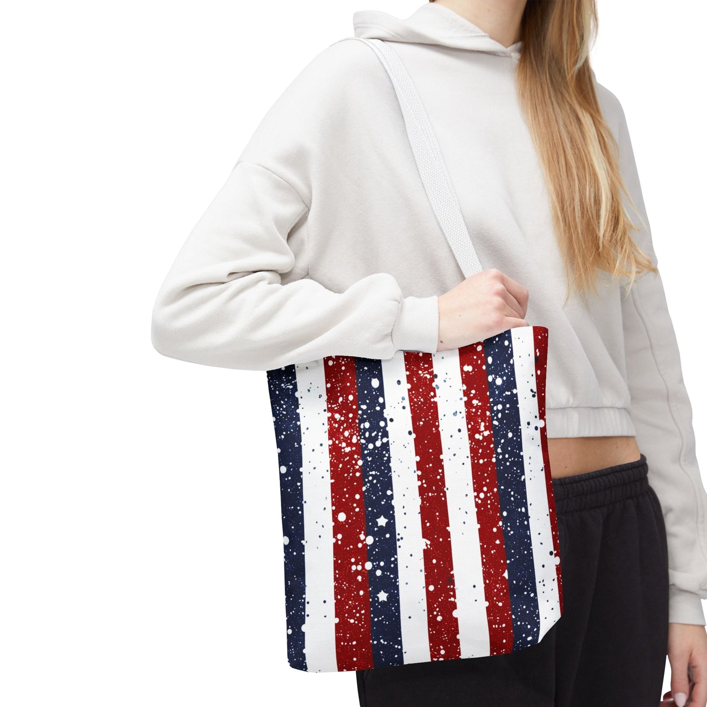 Patriotic Tote Bag, USA Flag Tote, Fourth of July Bags, Beach Bag, Independence Day Shopper, American Pride Accessory