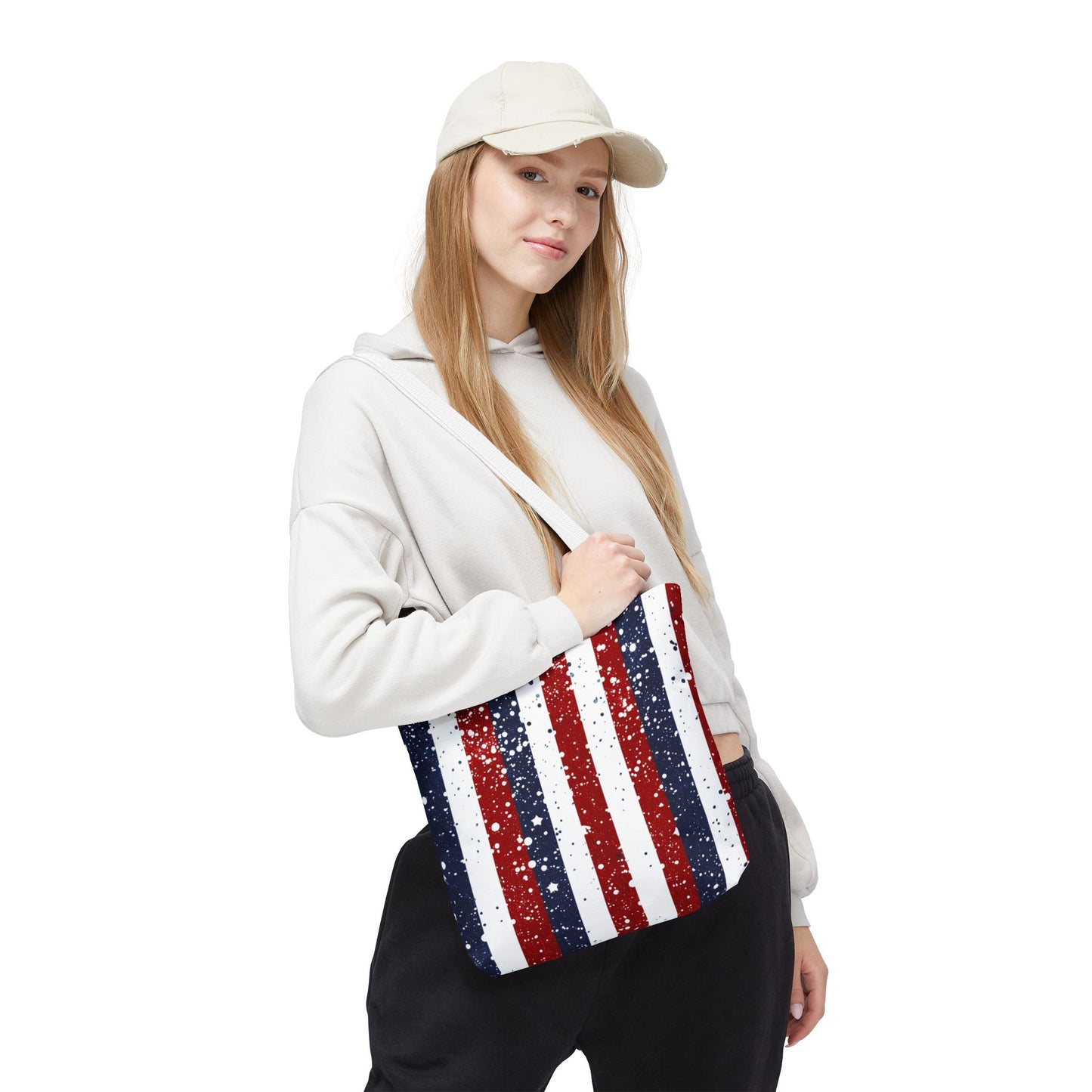Patriotic Tote Bag, USA Flag Tote, Fourth of July Bags, Beach Bag, Independence Day Shopper, American Pride Accessory