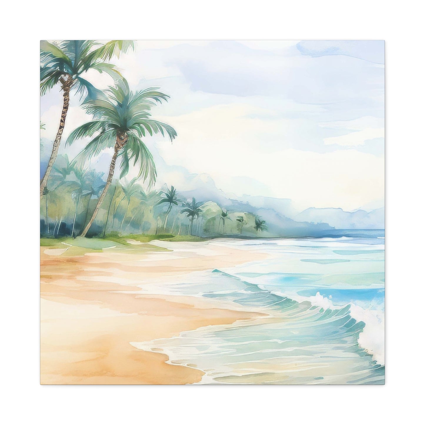 Beach Vibes Wall Art, Coastal Canvas Print, Tropical Decor, Ocean Scene Artwork, Home Decor, Gift for Beach Lovers, Summer Wall Art