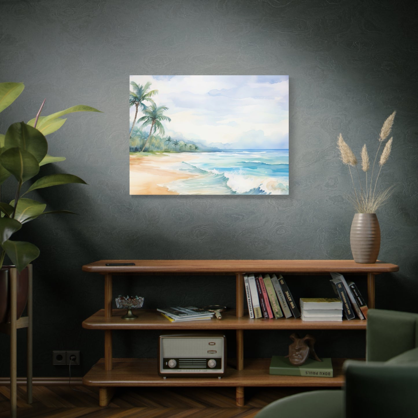 Beach Vibes Wall Art, Coastal Canvas Print, Tropical Decor, Ocean Scene Artwork, Home Decor, Gift for Beach Lovers, Summer Wall Art