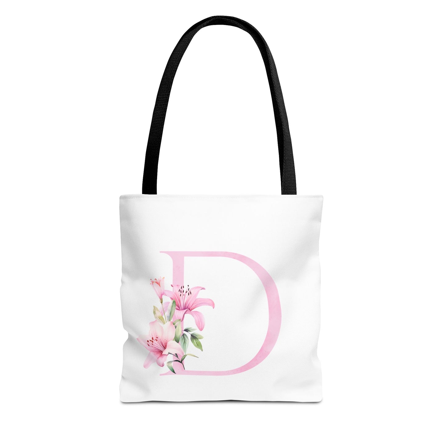 Personalized Floral Tote Bag, Custom Initial Tote, Eco-Friendly Shopping Bag, Gift for Her, Monogrammed Bag