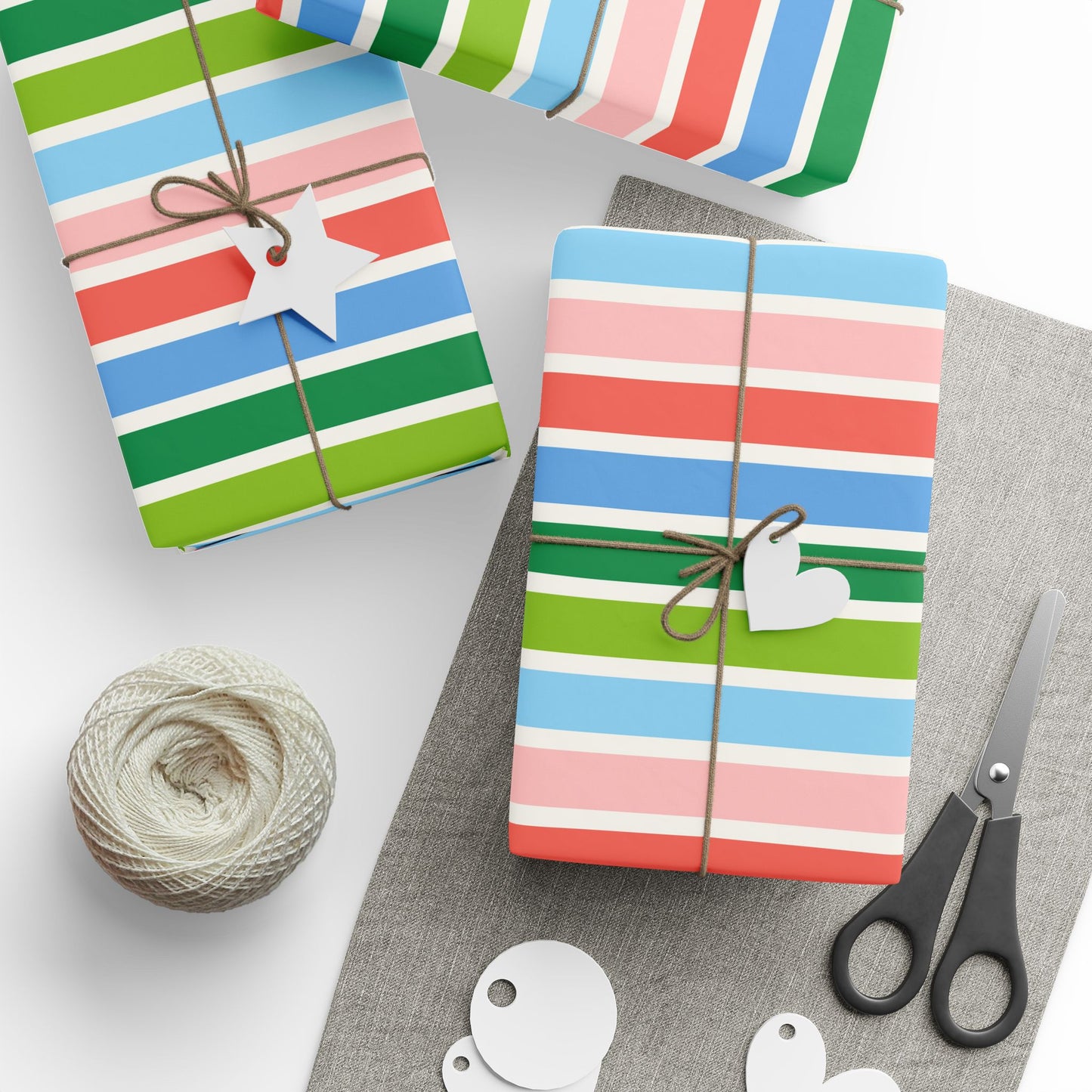 Colorful Striped Wrapping Paper, Gift Wrap for Birthdays, Holidays, Baby Showers, Eco-Friendly, Creative Gifting, Versatile Use