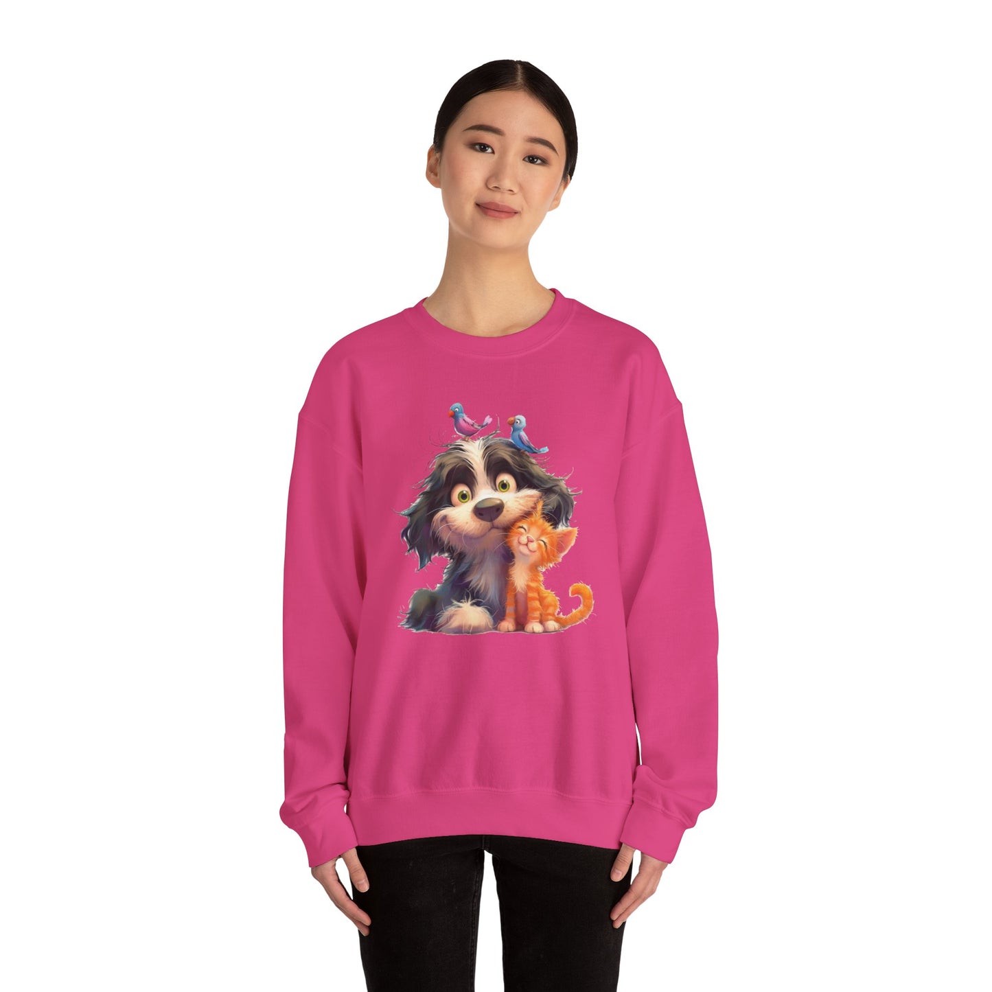 Cozy Pet Lovers Sweatshirt, Cute Animal Crewneck, Gift for Cat Dog Mom, Funny Pet Sweatshirt, Relaxed Fit Unisex Top