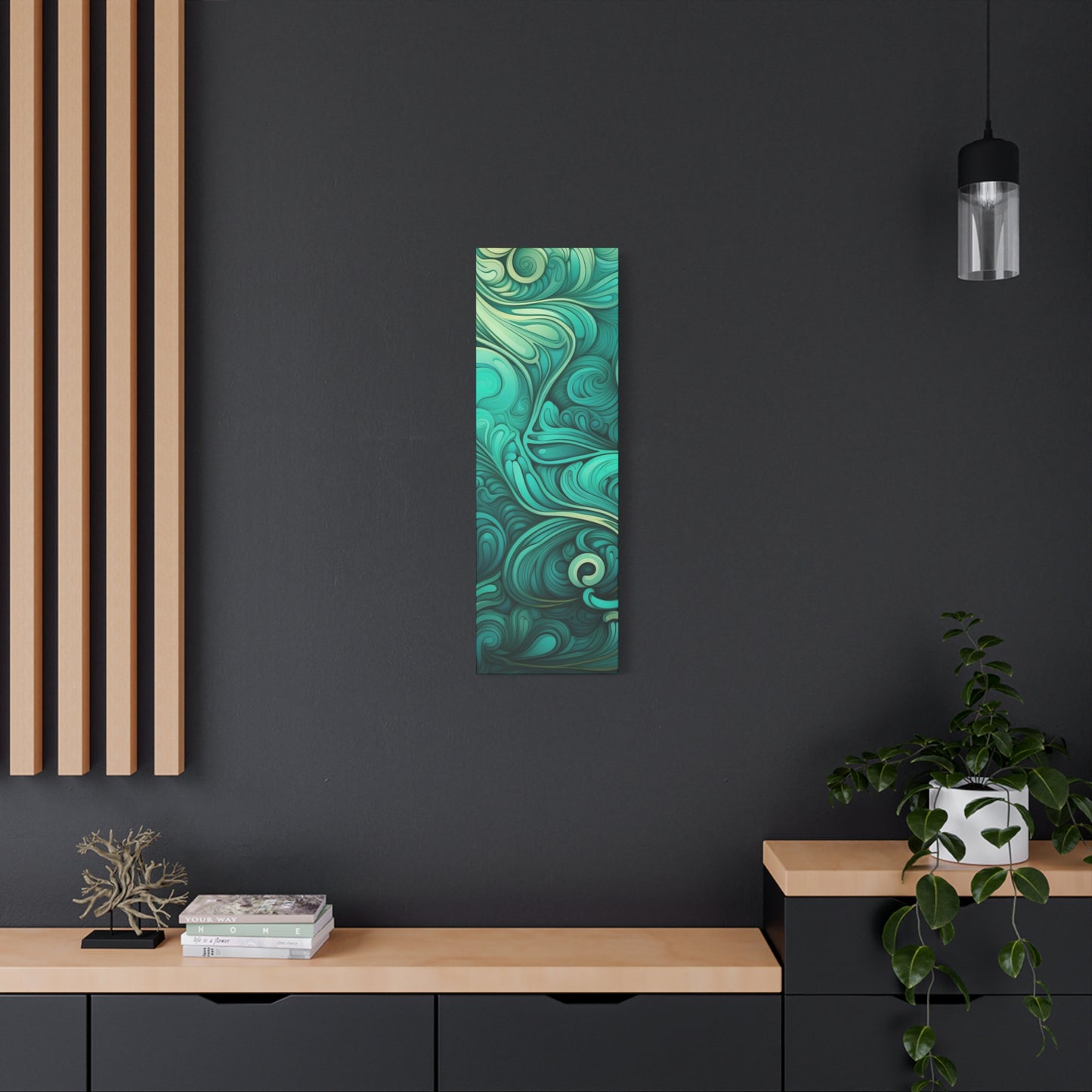 Artistic Stretched Canvas Wall Art, Modern Home Décor, Abstract Swirl Design, Living Room Decoration, Unique Gift for Art Lovers