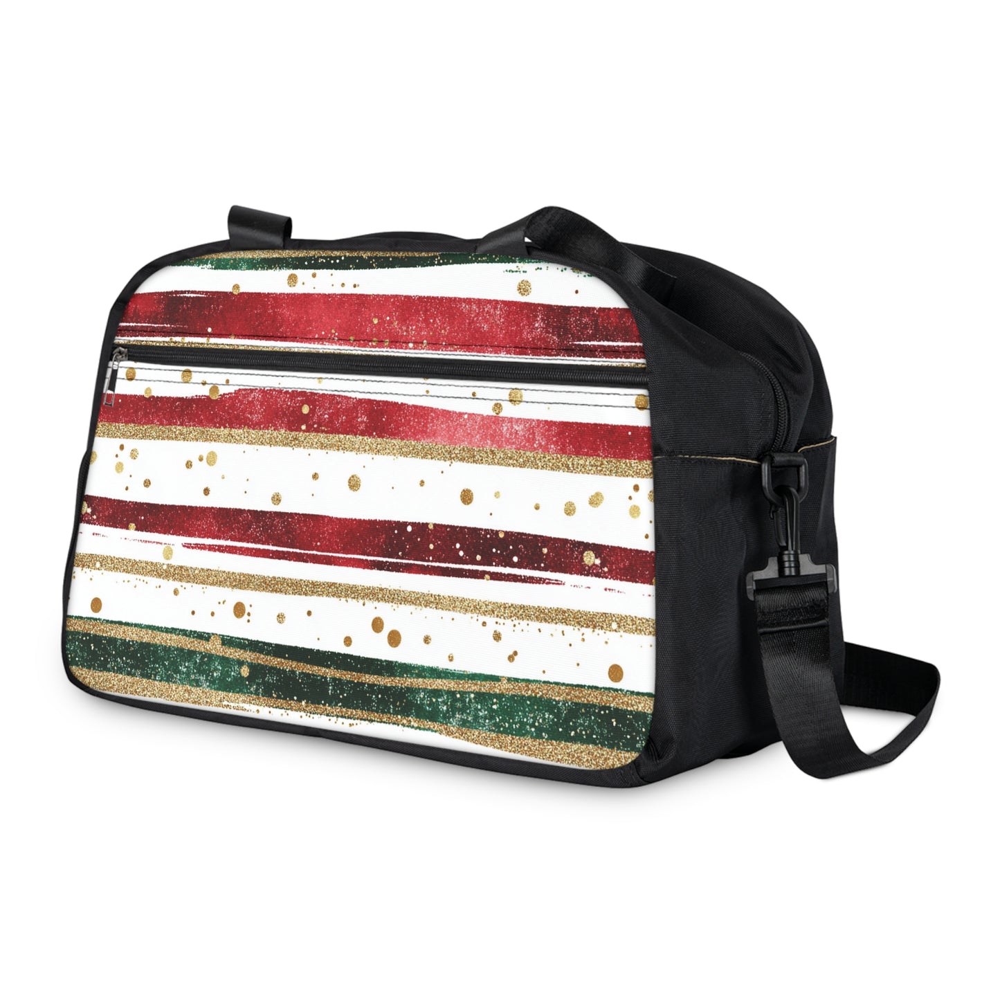 Chic Fitness Handbag with Festive Stripes, Gym Bag, Sports Tote, Holiday Workout Accessory, Stylish Travel Bag, Fitness Gifts