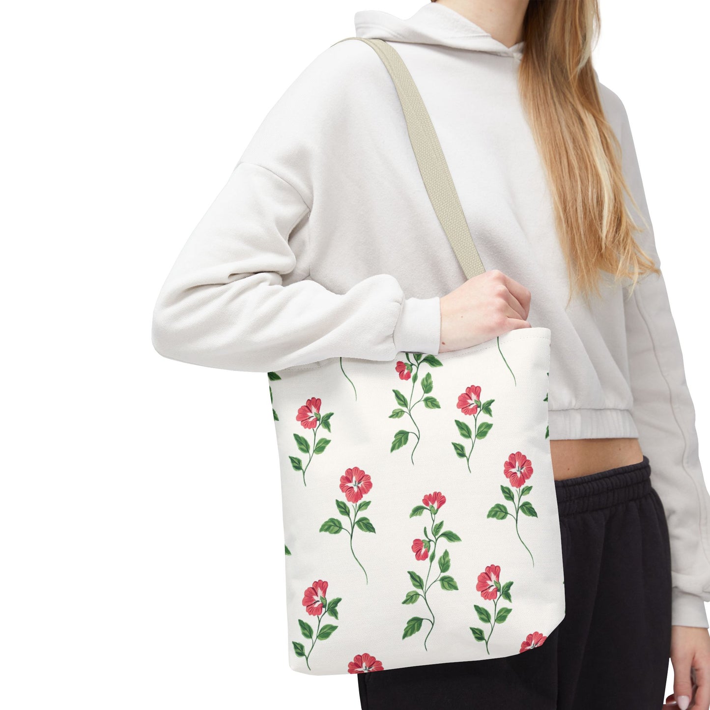 Floral Print Tote Bag - Stylish Everyday Accessory, Beach Bag, Shopping Tote, Gift for Her, Flower Lover's Canvas Bag