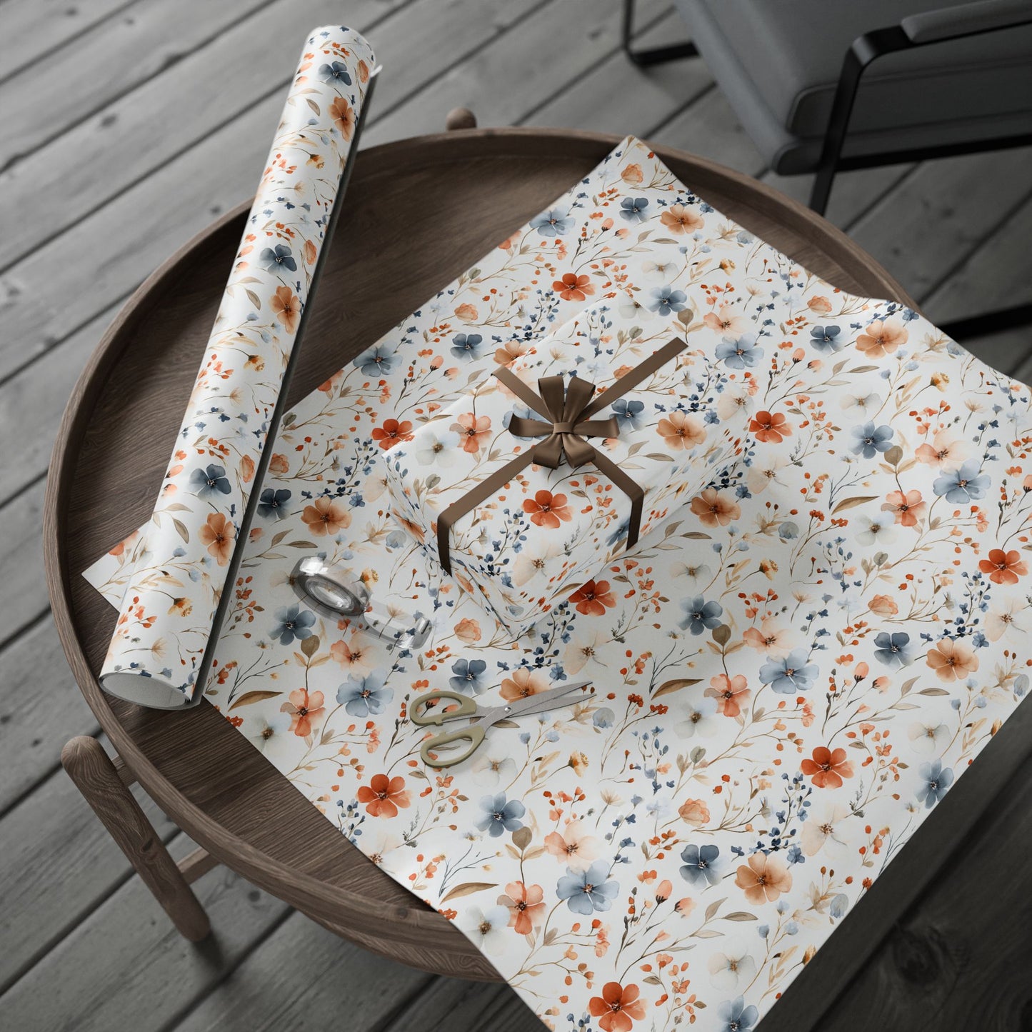 Floral Wrapping Paper, Gift Wrap, Holiday Wrap, Birthday Present, Eco-Friendly Decorations