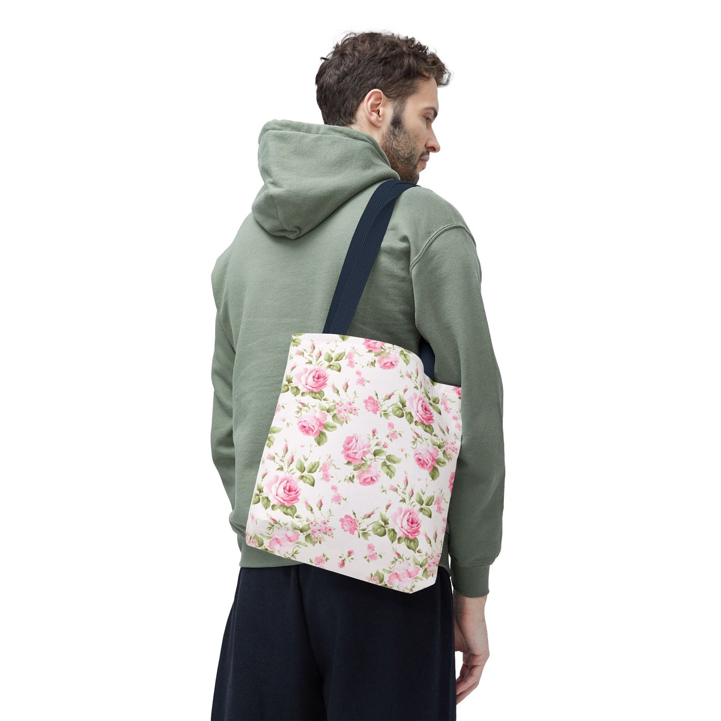 Floral Tote Bag, Rose Pattern Shoulder Bag, Stylish Eco-Friendly Shopper, Gift for Her, Spring Summer Accessory