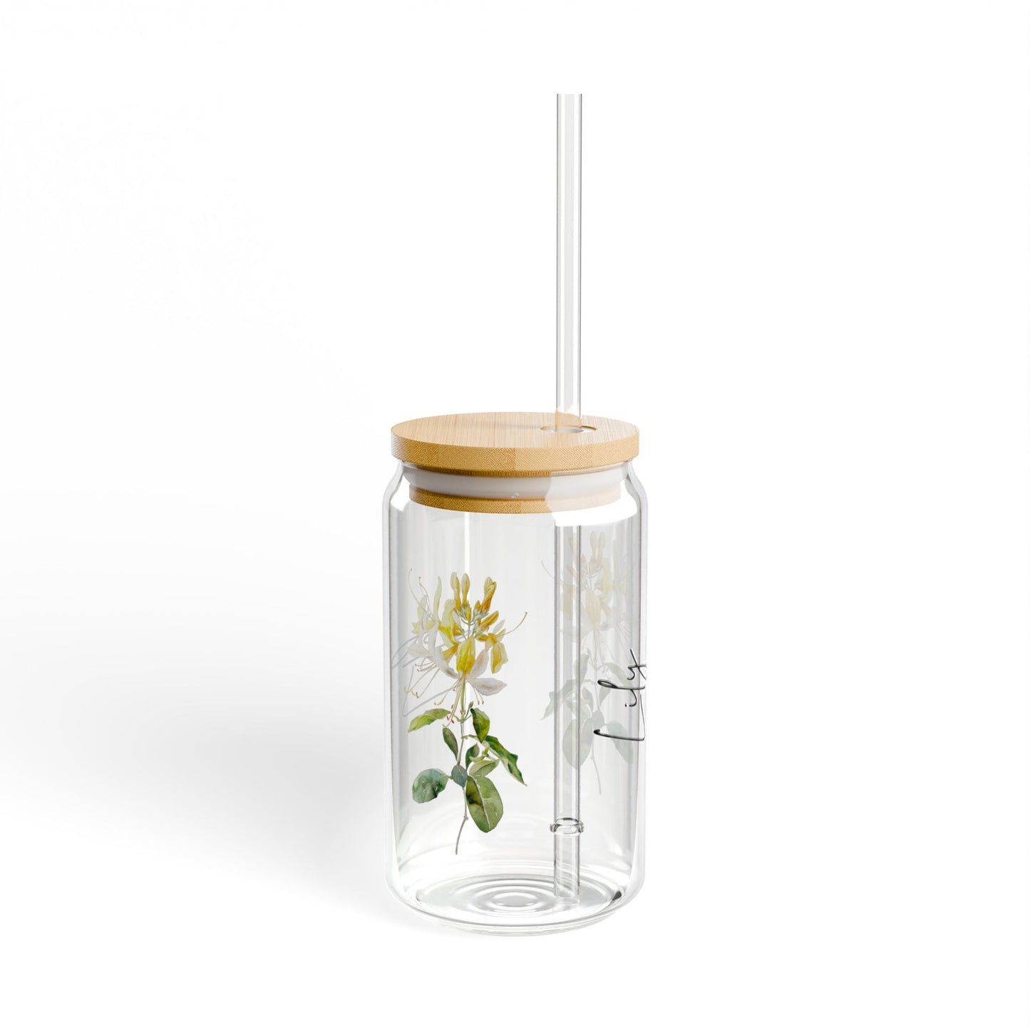Floral Sipper Glass, 16oz - Perfect for Summer Parties, Personalized Gift, Eco-Friendly Hydration, Wedding Favors, Home Decor